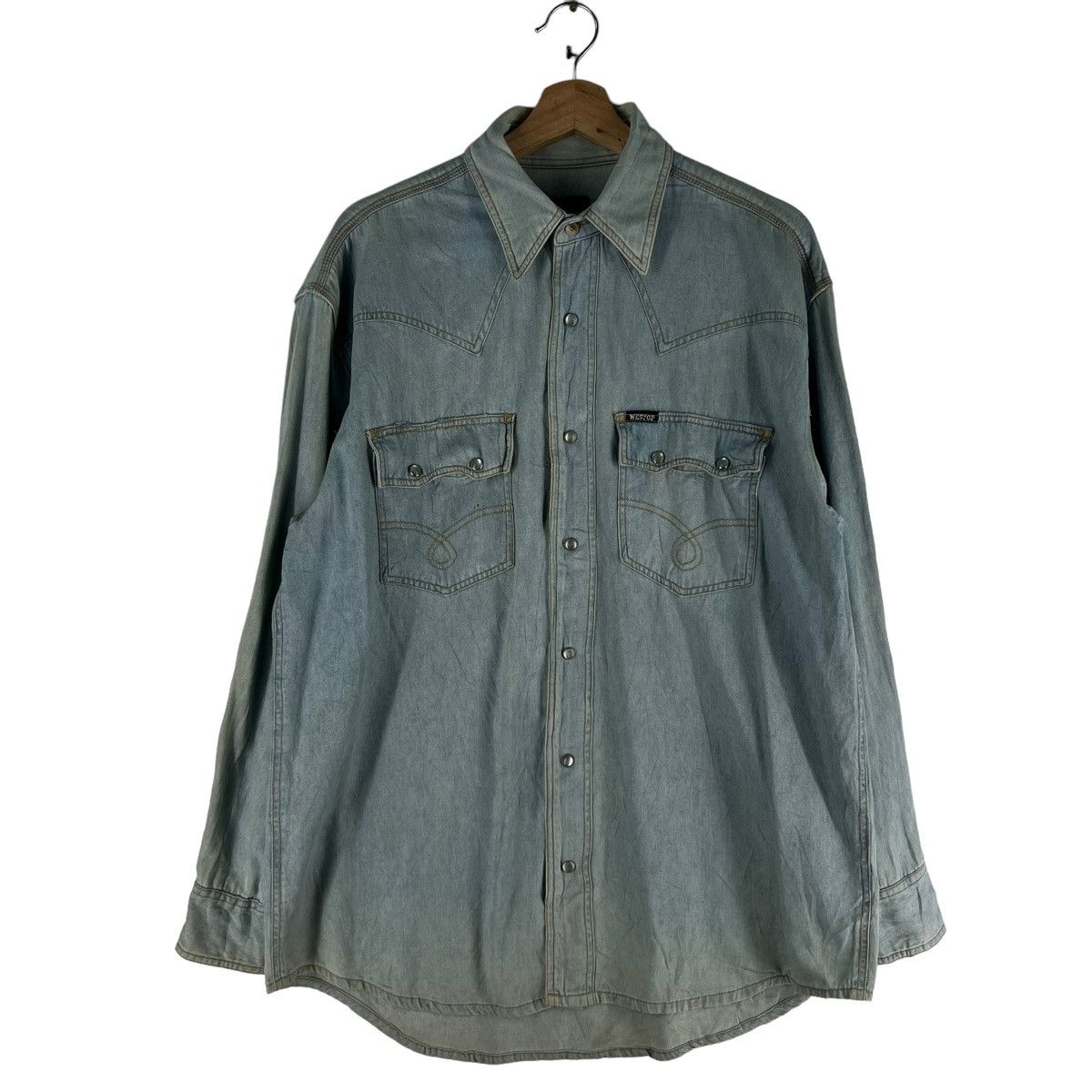 Japanese Brand 🔥VINTAGE SHIRT JACKET COWBOY CAMBREY WESTCR ISSEY MIYAKE Size US M / EU 48-50 / 2 - 1 Thumbnail