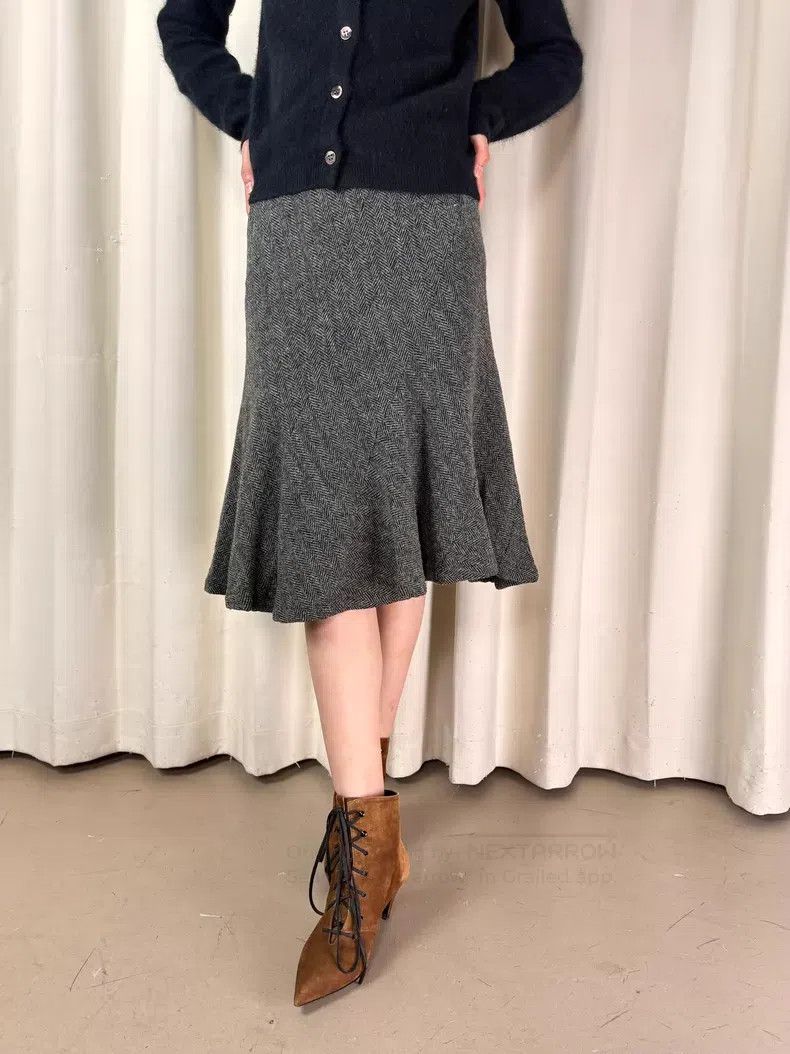 Comme des Garcons Comme Des Garcons size M Vintage Herringbone Wool Skirt Size 23" - 1 Thumbnail