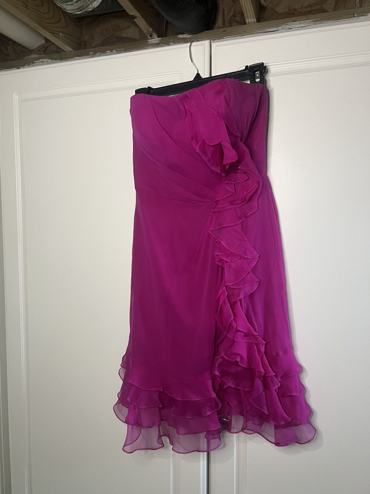 Vintage Y2K 100% Silk Ruffle Cocktail Dress Size XS / US 0-2 / IT 36-38 - 7 Thumbnail