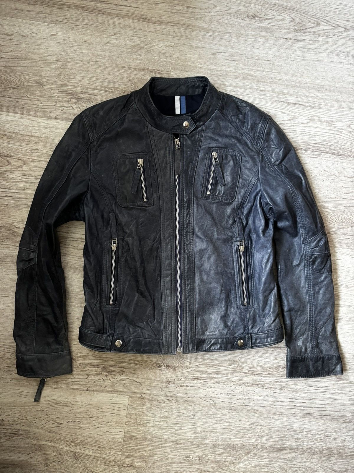Other Renzo Costa Dark Blue Leather Jacket M – Peru Made Size M / US 6-8 / IT 42-44 - 1 Thumbnail