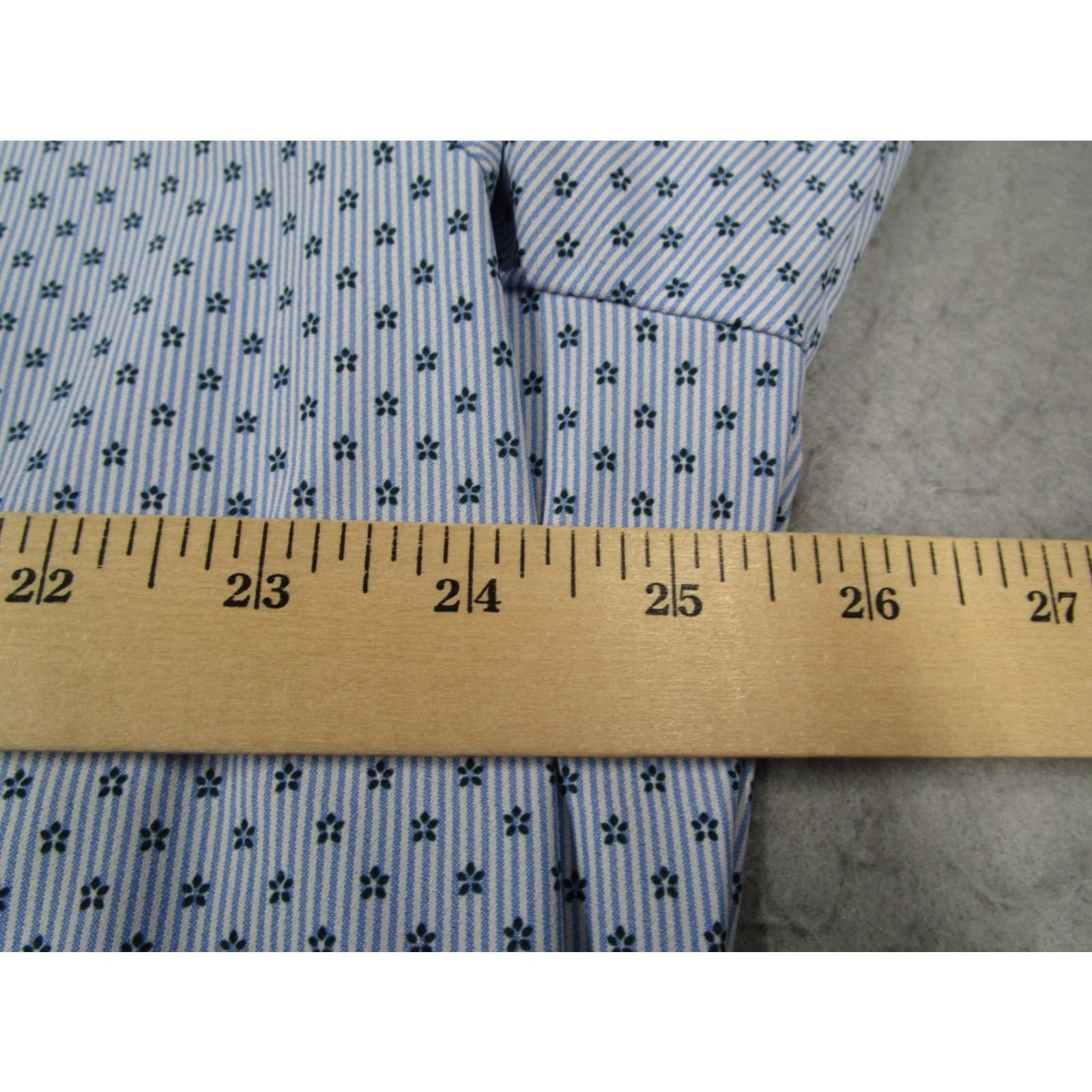 Mizzen+Main Mizzen+Main Shirt Mens 2XL Blue Striped Print Dress Shirt Slim Fit Performance Stretch Button Front Casual/Semi-Formal Menswear Size 48R - 7 Thumbnail