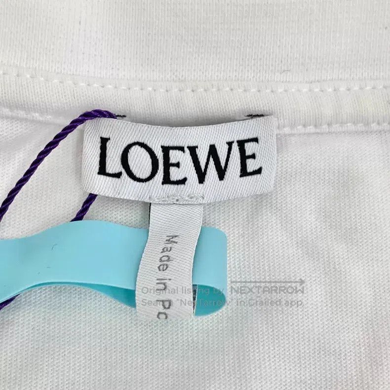 Loewe Loewe White logo embroidered cotton round neck short sleev Size US M / EU 48-50 / 2 - 5 Thumbnail