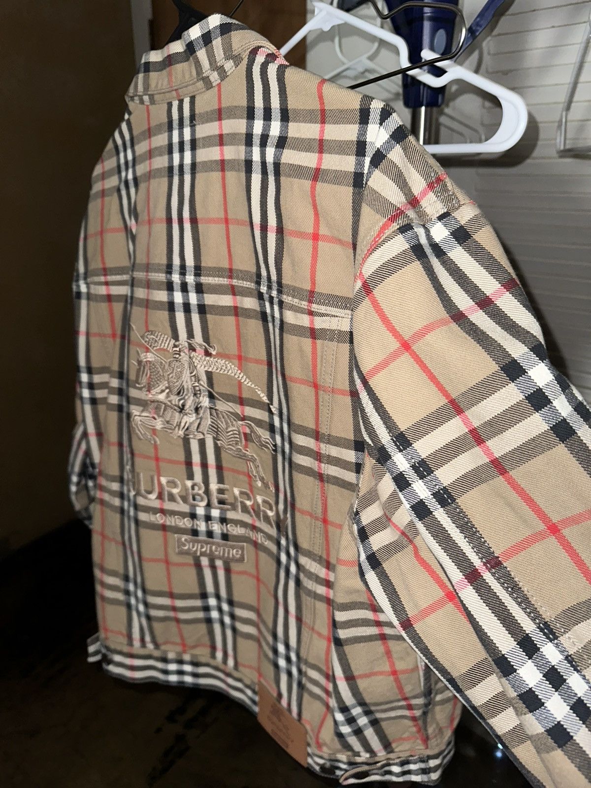 image of burberry Denim Jacket in Beige, Men's (Size Medium)