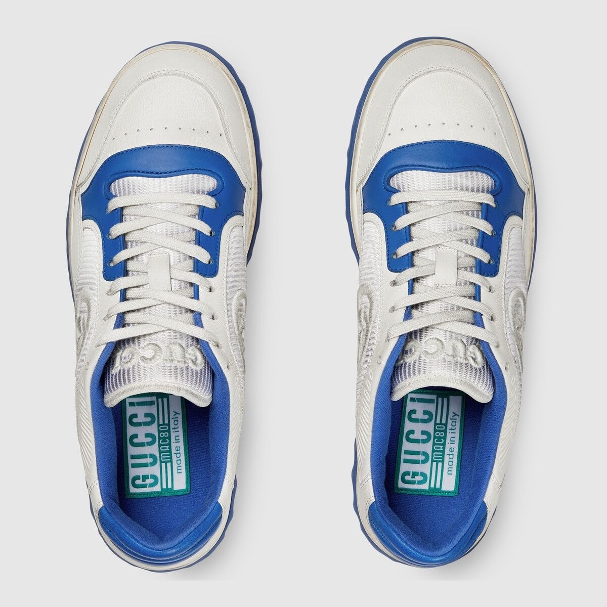 Gucci o1s1wg110125 MAC80 Low-Top Sneakers in Off White/Blue Size US 12 / EU 45 - 5 Thumbnail