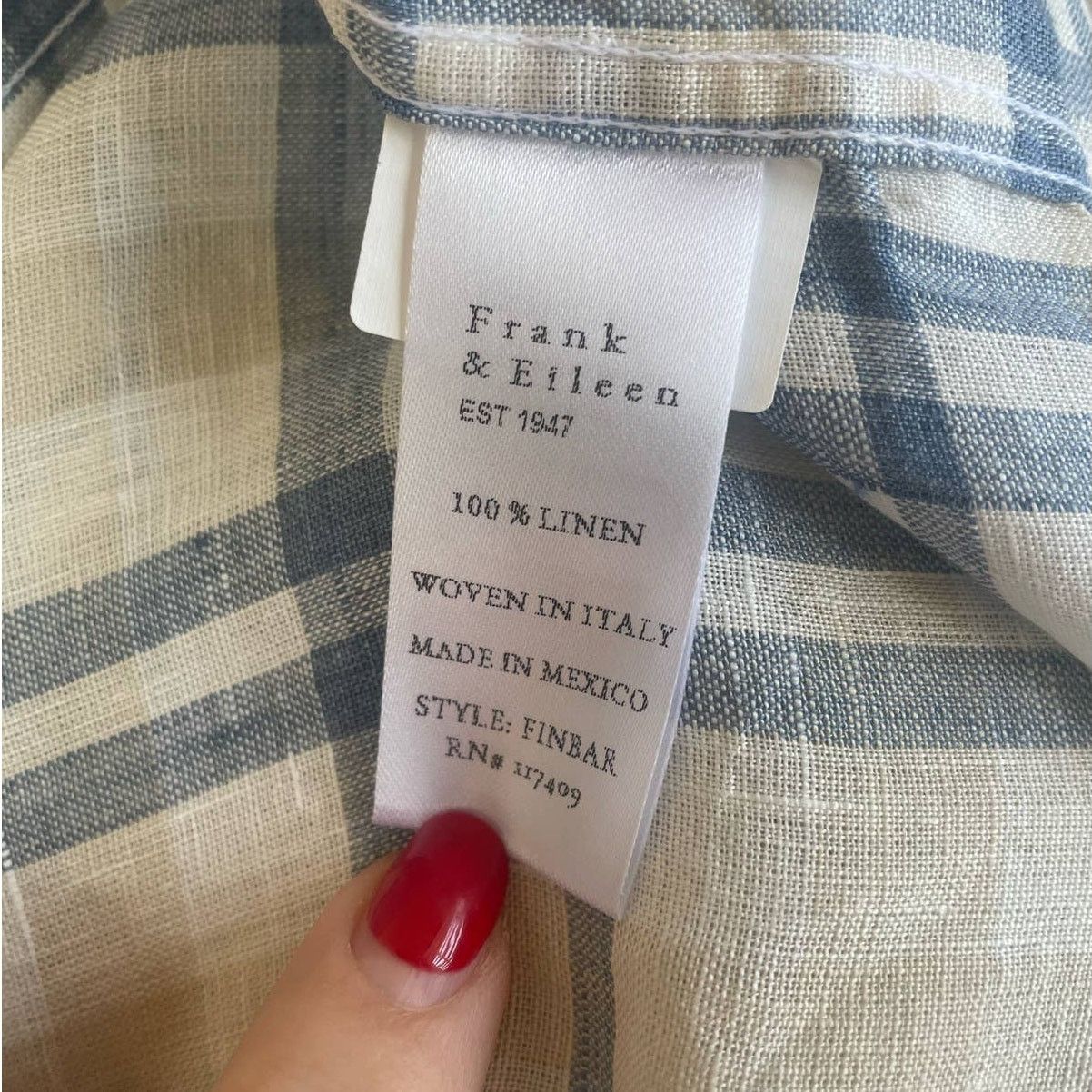 Frank & Eileen NWOT Mens Frank & Eileen Linen Finbar Plaid Size Small Size US S / EU 44-46 / 1 - 6 Thumbnail