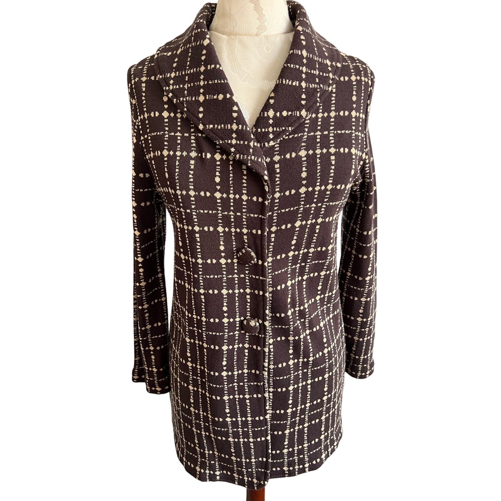 Worthington Worthington Knit Plaid Style Blazer Jacket Small Size S / US 4 / IT 40 - 1 Thumbnail