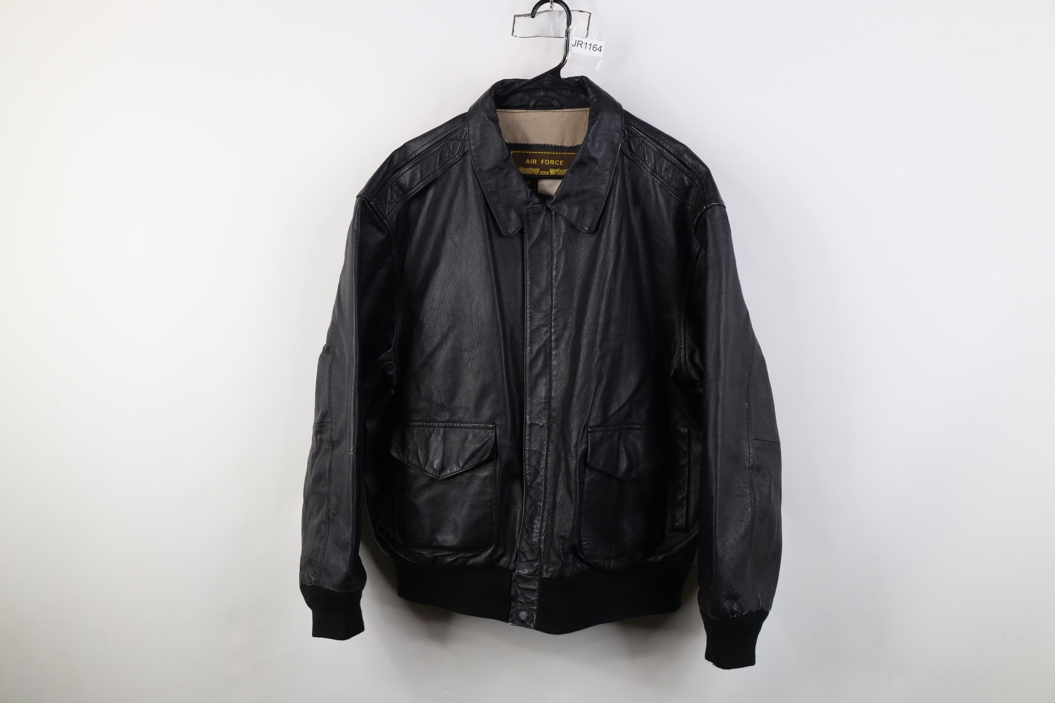 Vintage Vintage 90s Streetwear Force Leather Flight Bomber Jacket Size US XL / EU 56 / 4 - 1 Thumbnail