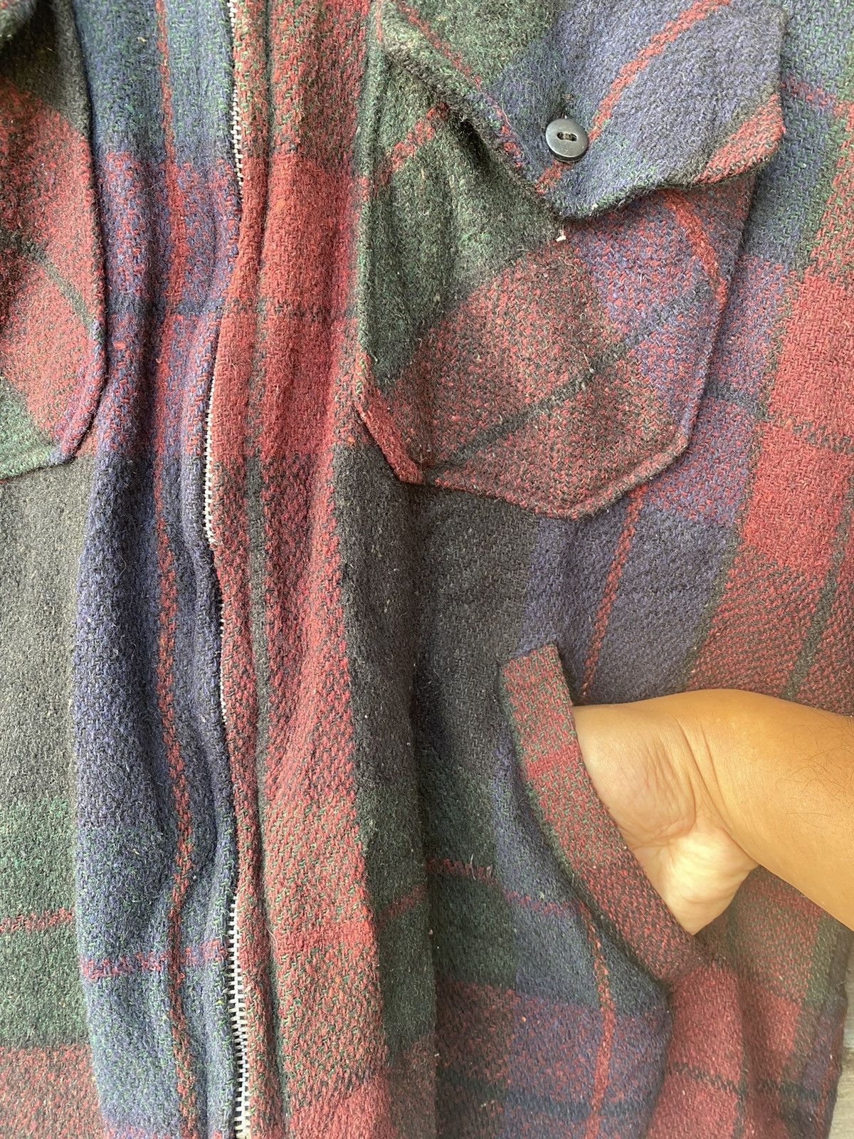 Vintage Vintage 90’s Cal Craft Plaid Sherpa wool Jacket Size US L / EU 52-54 / 3 - 4 Thumbnail