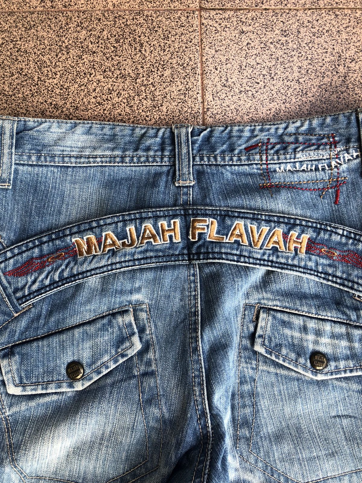 Japanese Brand Majah flavah baggy cargo jeans Size US 31 - 5 Thumbnail