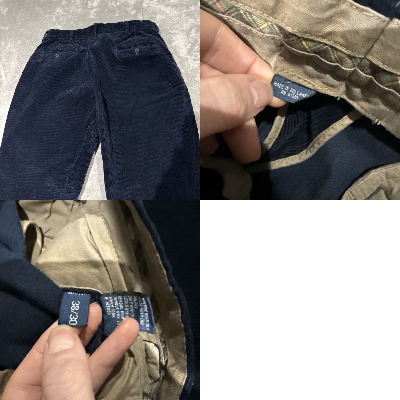 Polo Ralph Lauren VINTAGE Polo Ralph Lauren Corduroy Pants Main Selling Point Navy Blue 36x30 90s Preppy USA Mens Regular Straight Chino Doors? Size US M / EU 48-50 / 2 - 8 Thumbnail