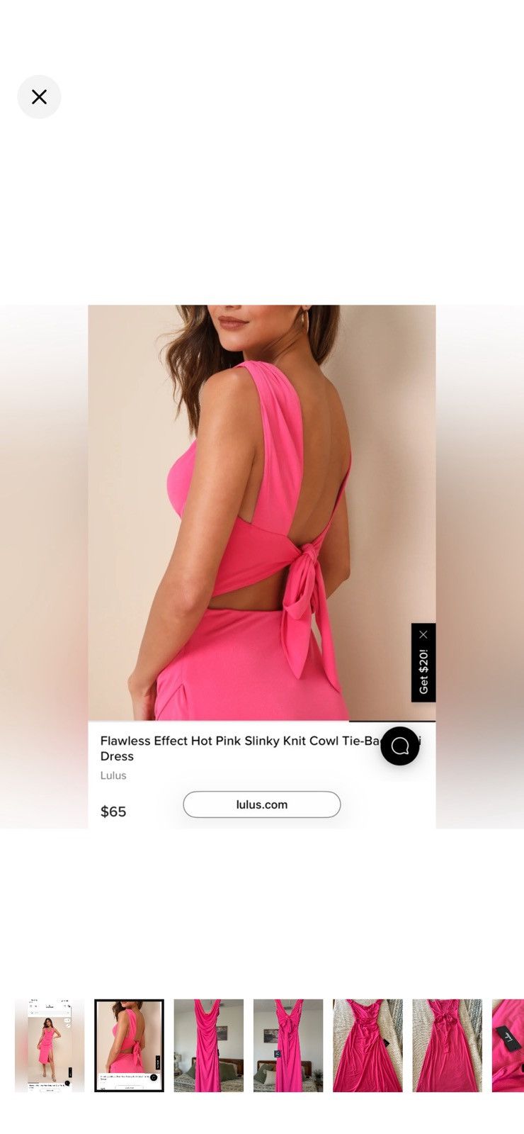 Lulus (NWT) Lulu’s Pink Draped Sleeveless Cocktail Dress Size S / US 4 / IT 40 - 2 Thumbnail