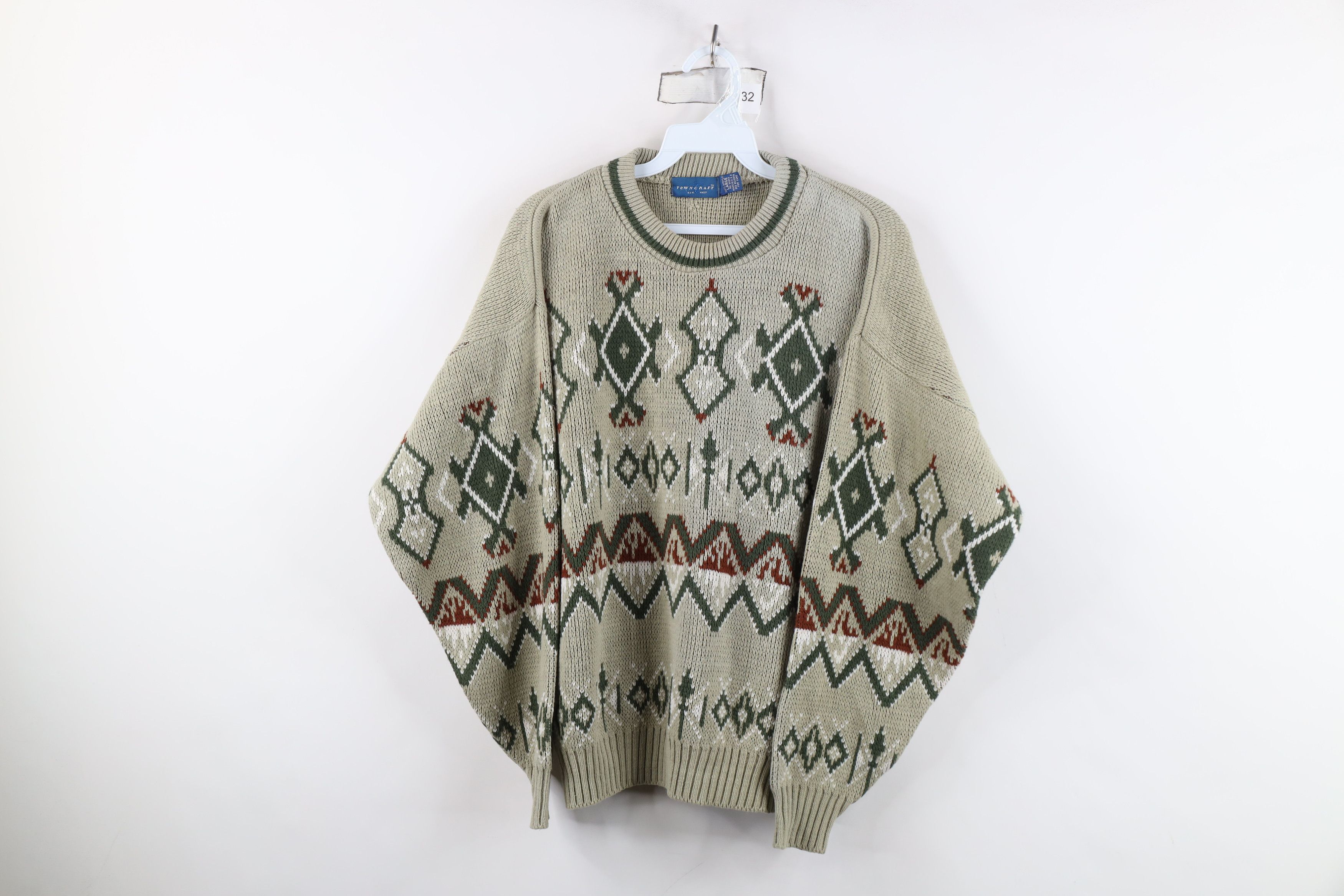 Vintage Vintage 70s Streetwear Fair Isle Knit Crewneck Sweater USA Size US L / EU 52-54 / 3 - 1 Thumbnail