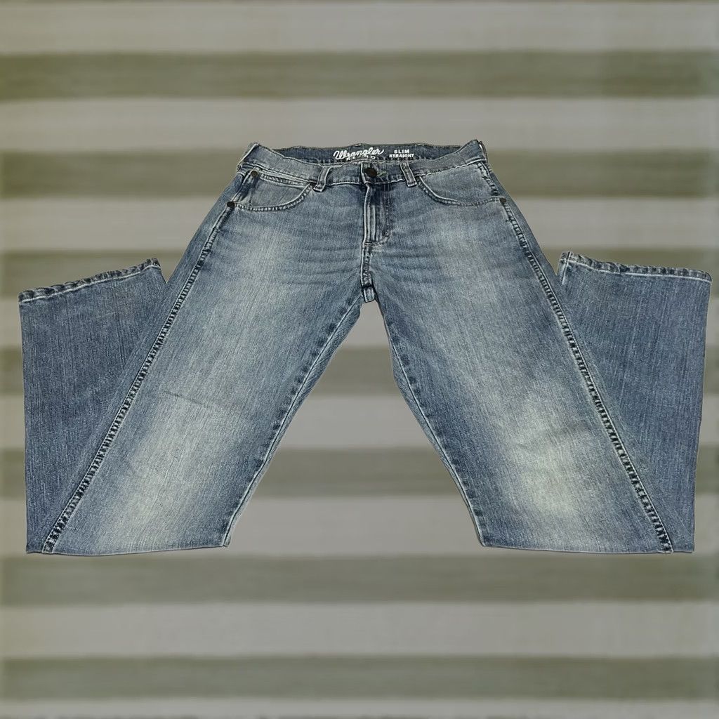 Wrangler Wrangler Retro Slim Straight Jeans Mens 30x34 Blue Denim Stretch Size US 30 / EU 46 - 1 Thumbnail