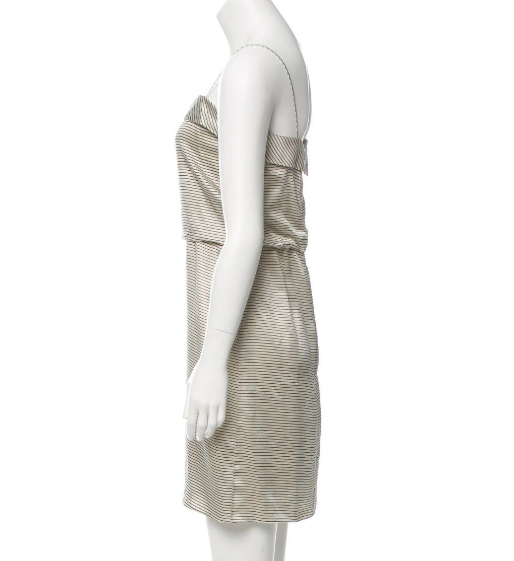 Other HELLESSY Slip Dress Silk Feel, Ivory/Navy Pinstripe Blouson Size S / US 4 / IT 40 - 4 Thumbnail