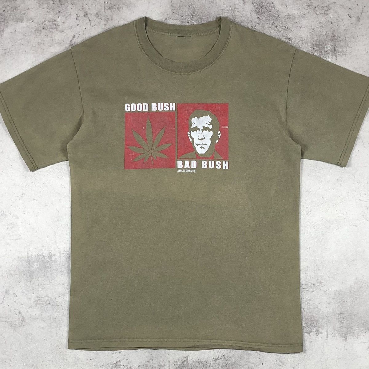 Vintage Y2K Good Bush Bad Bush Amsterdam Weed Tee Size US M / EU 48-50 / 2 - 1 Thumbnail