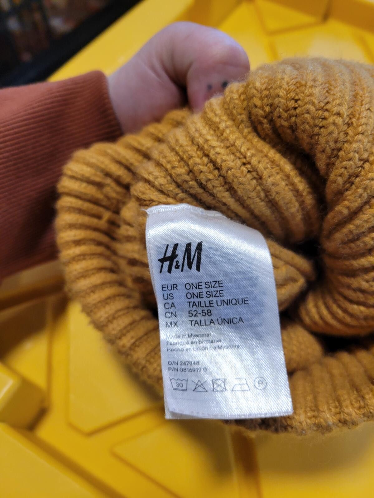 H&M H&M One Size Mustard Yellow Ribbed Knit Beanie Hat Size ONE SIZE - 3 Thumbnail