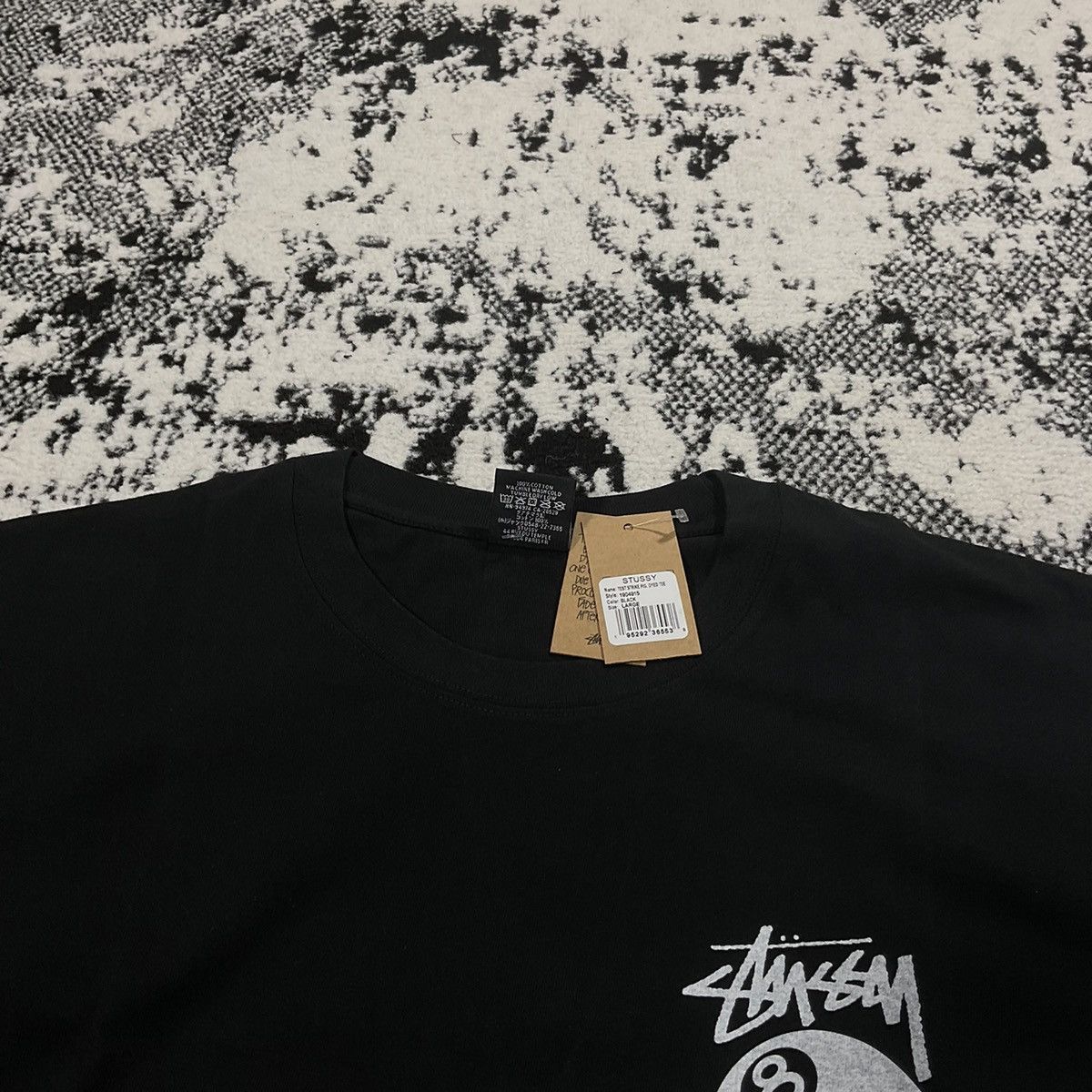 Stussy STUSSY TEST STRIKE PIGMENT DYED TEE IN BLACK Size US L / EU 52-54 / 3 - 6 Thumbnail