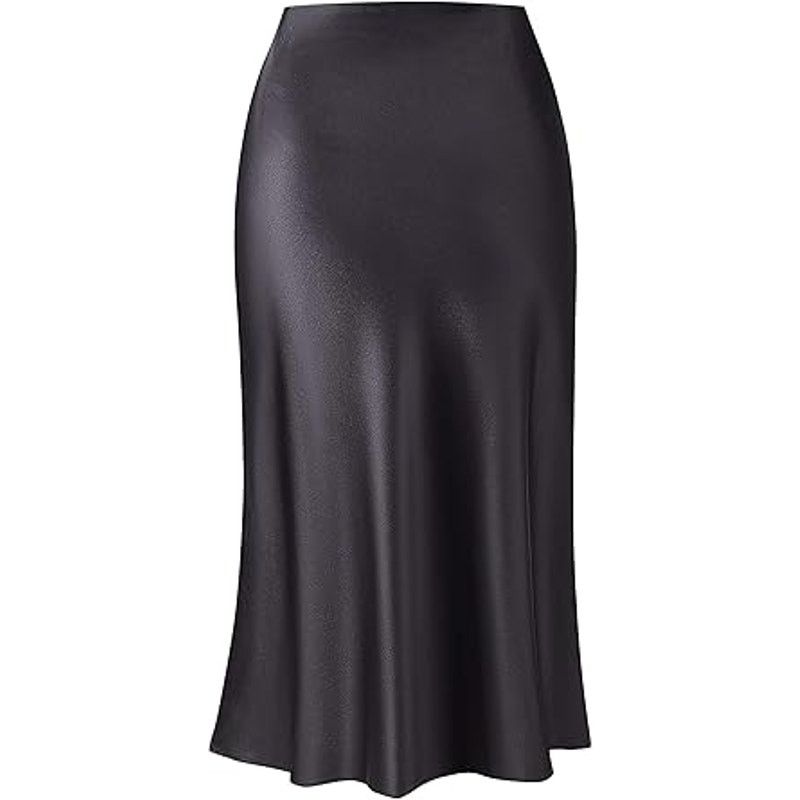 Other Keasmto Black Skirt for Women Midi Length High Waist Silk Size 30" / US 8 / IT 44 - 2 Thumbnail