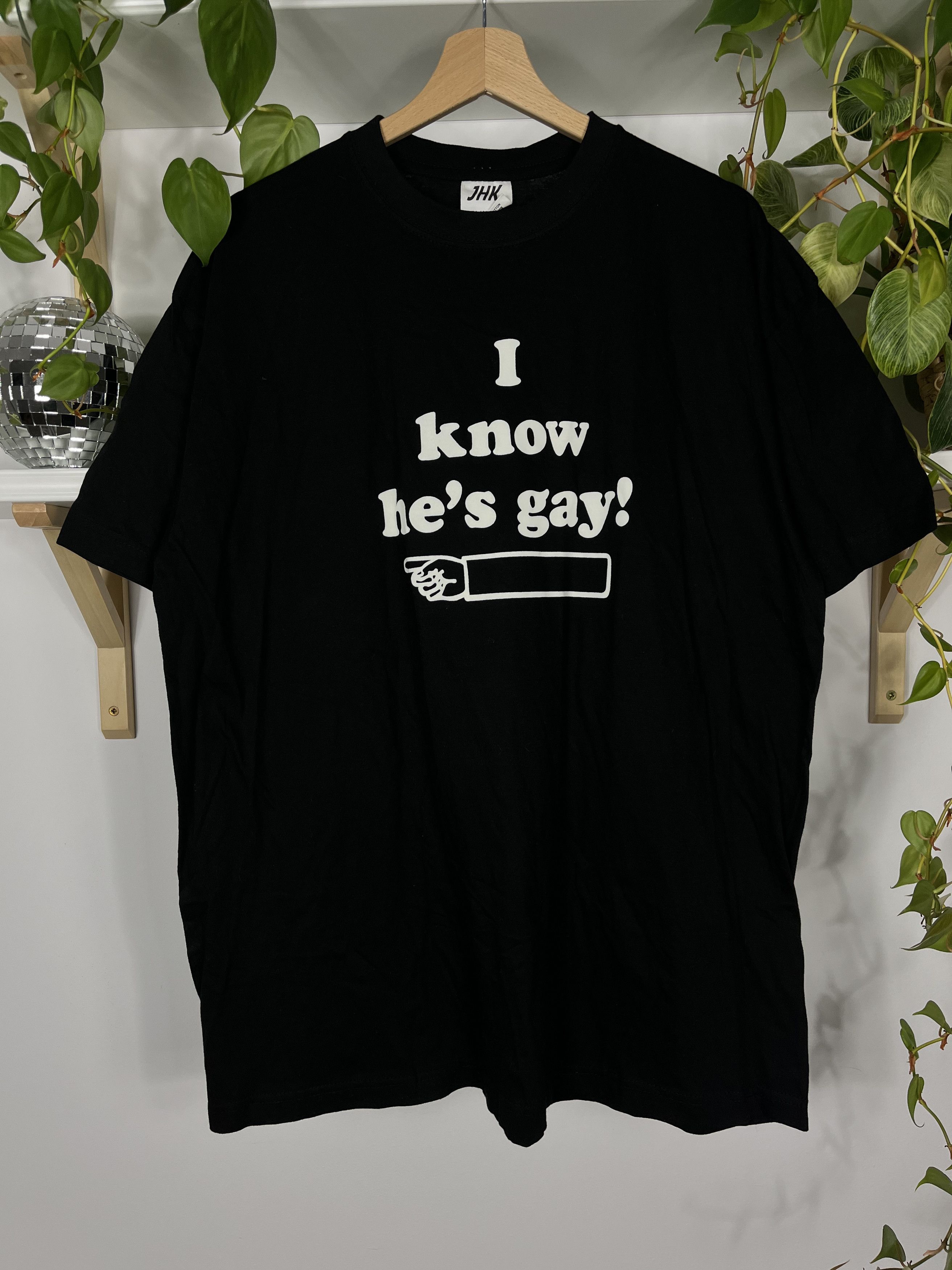 Vintage Vintage Y2K "I Know He’s Gay " FUNNY Size US XL / EU 56 / 4 - 1 Thumbnail
