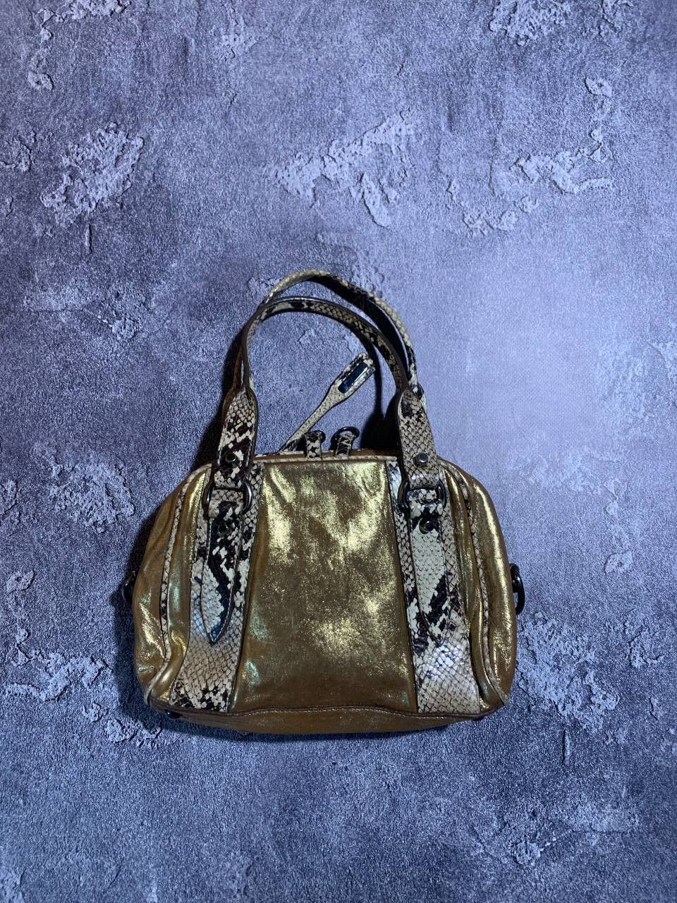 Miu Miu Miu Miu Vintage Gold Metallic Leather Zip Tote Bag Italy Size ONE SIZE - 5 Thumbnail