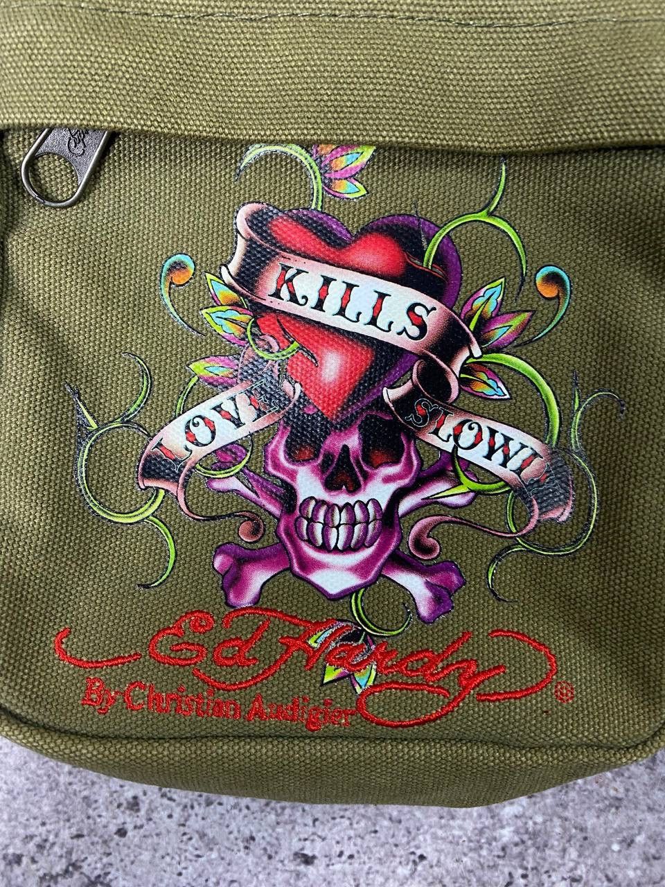 Ed Hardy Rare Ed Hardy Bag Big Logo Rhinestones Vintage Monogram Size ONE SIZE - 4 Thumbnail