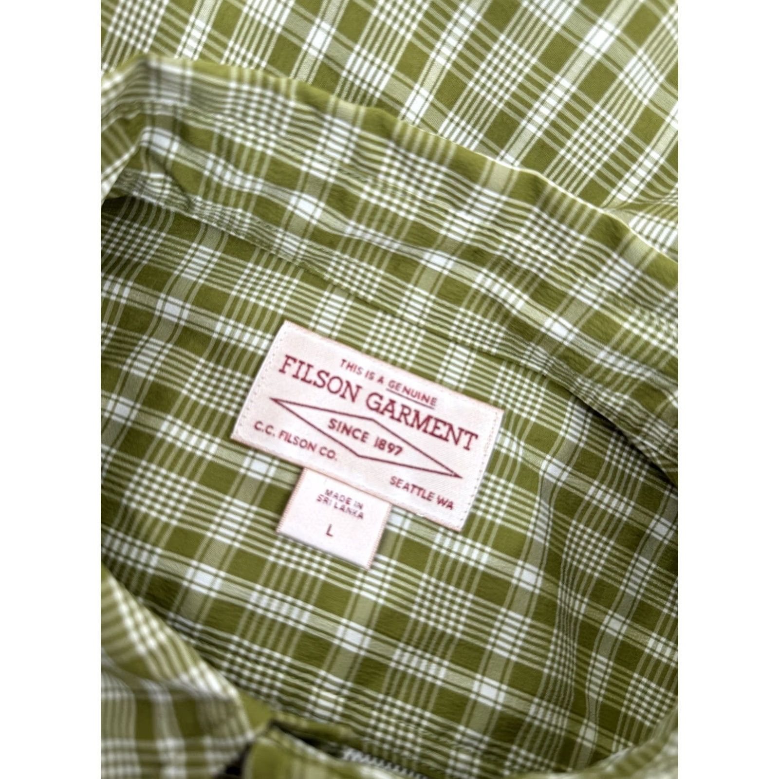 Filson Filson Shirt Mens L Vented Embroidered Plaid Fishing Hunting Button-Up Green White 90s Theme Fish Size US L / EU 52-54 / 3 - 5 Thumbnail