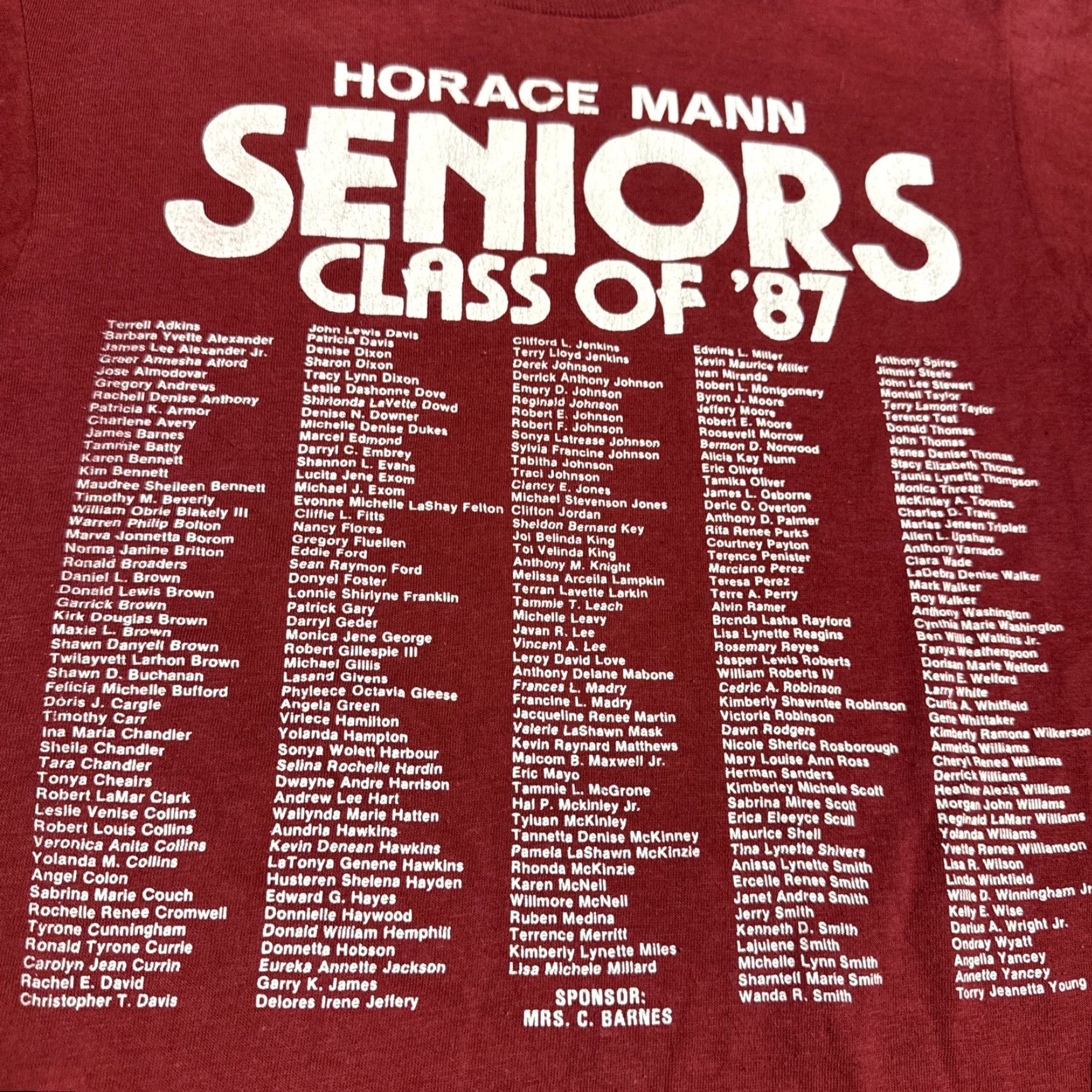 Hanes VINTAGE Horace Mann High School Bronx New York City Red Hanes T-Shirt Small S Unisex Adults Shirt 1987 City Mens Womens Size US S / EU 44-46 / 1 - 4 Thumbnail