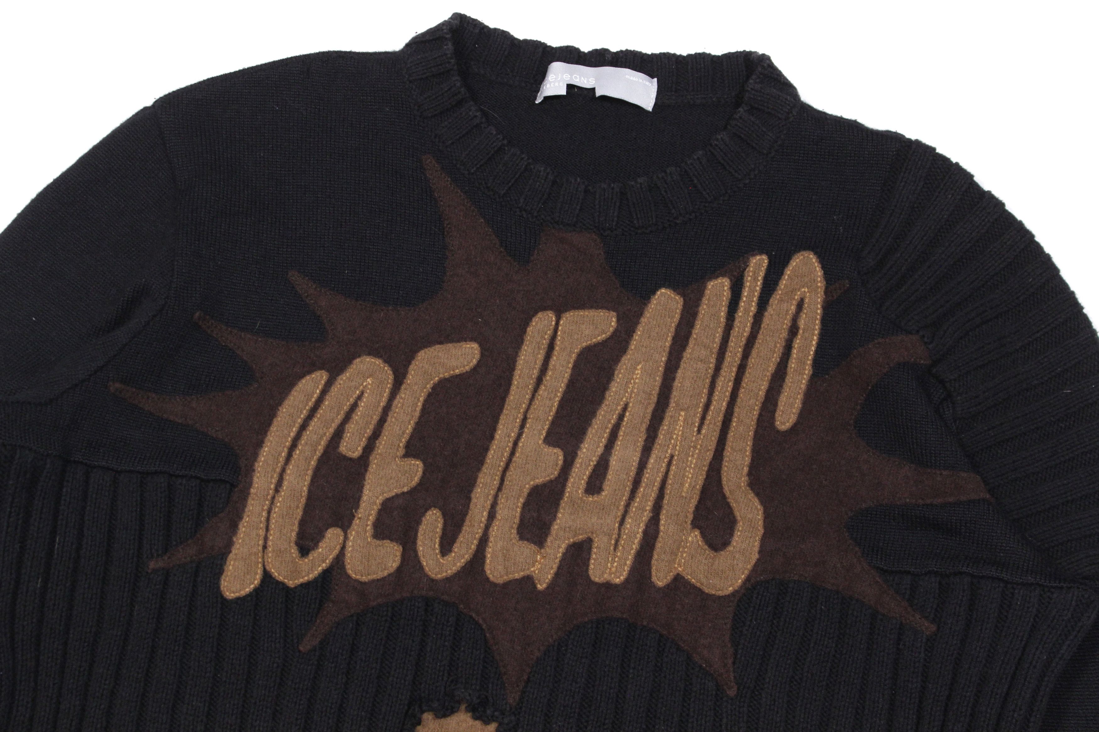 Iceberg 90S Icejeans Big Logo Sweater Vintage Size US XL / EU 56 / 4 - 3 Thumbnail