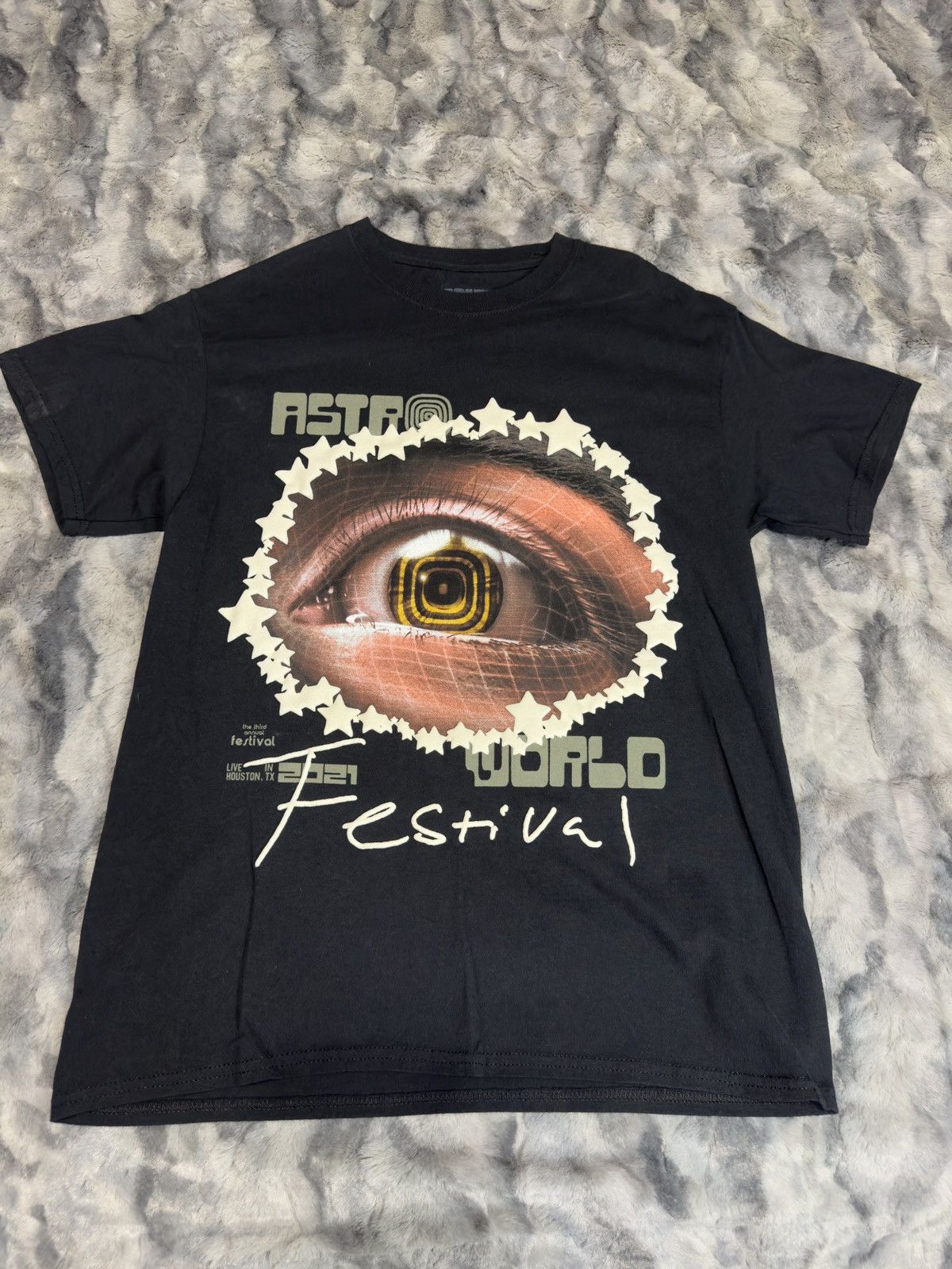 image of Travis Scott Astroworld Festival 2021 Tee in Black, Men's (Size Small)