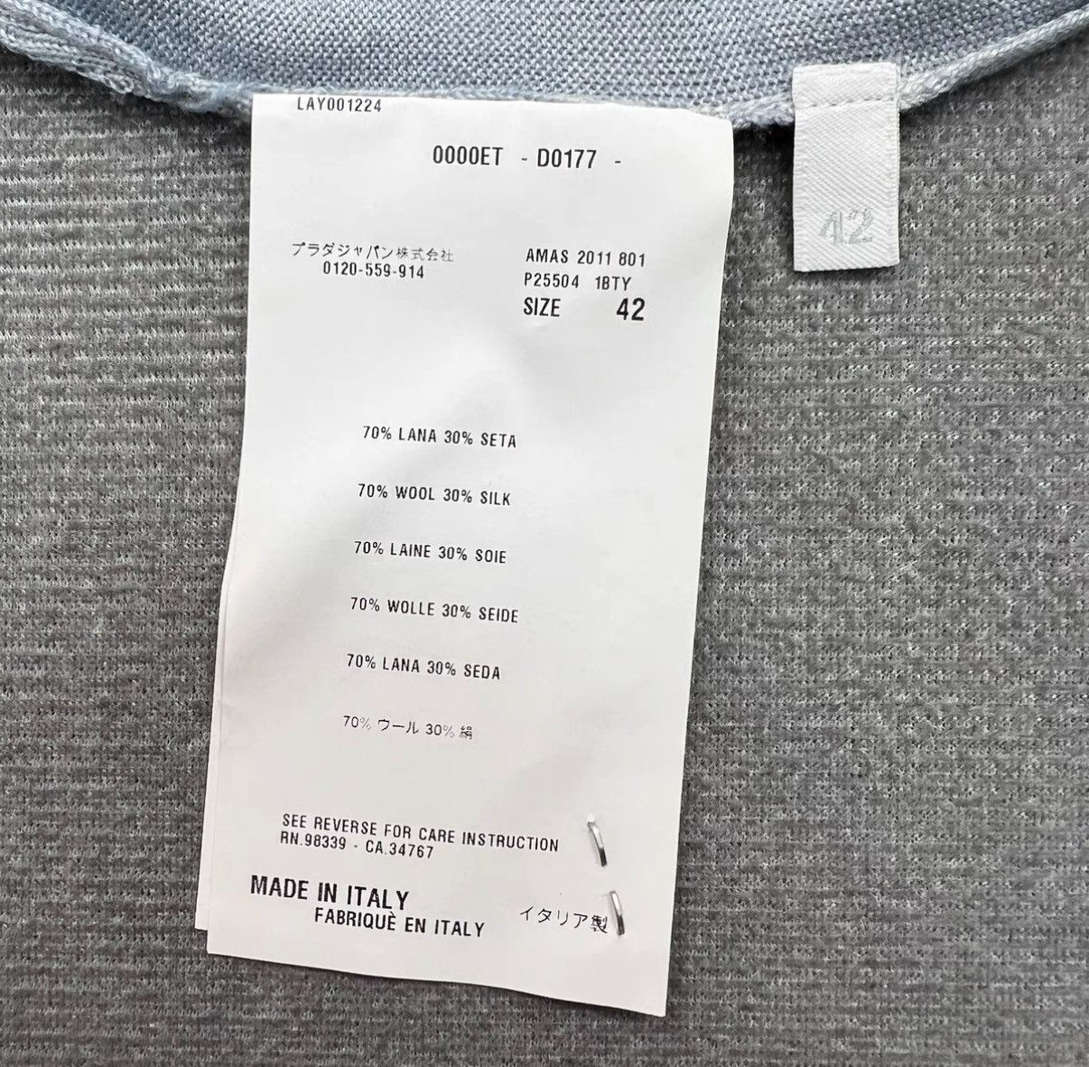 Prada Prada Dusty Blue Pocket Detail Long Sleeve Knit Cardigan Size M / US 6-8 / IT 42-44 - 6 Thumbnail