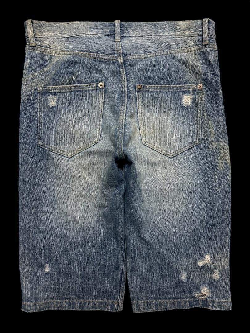 Vintage GRUNGE Insane Japanese Short Jeans Distressed Ripped Mudwash Size US 32 / EU 48 - 2 Thumbnail