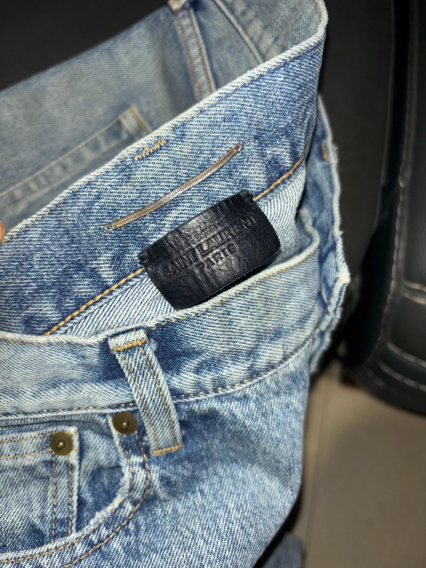 Saint Laurent Paris SLP 2022FW one-knee knife-cut jeans size 31 Size US 31 - 3 Thumbnail