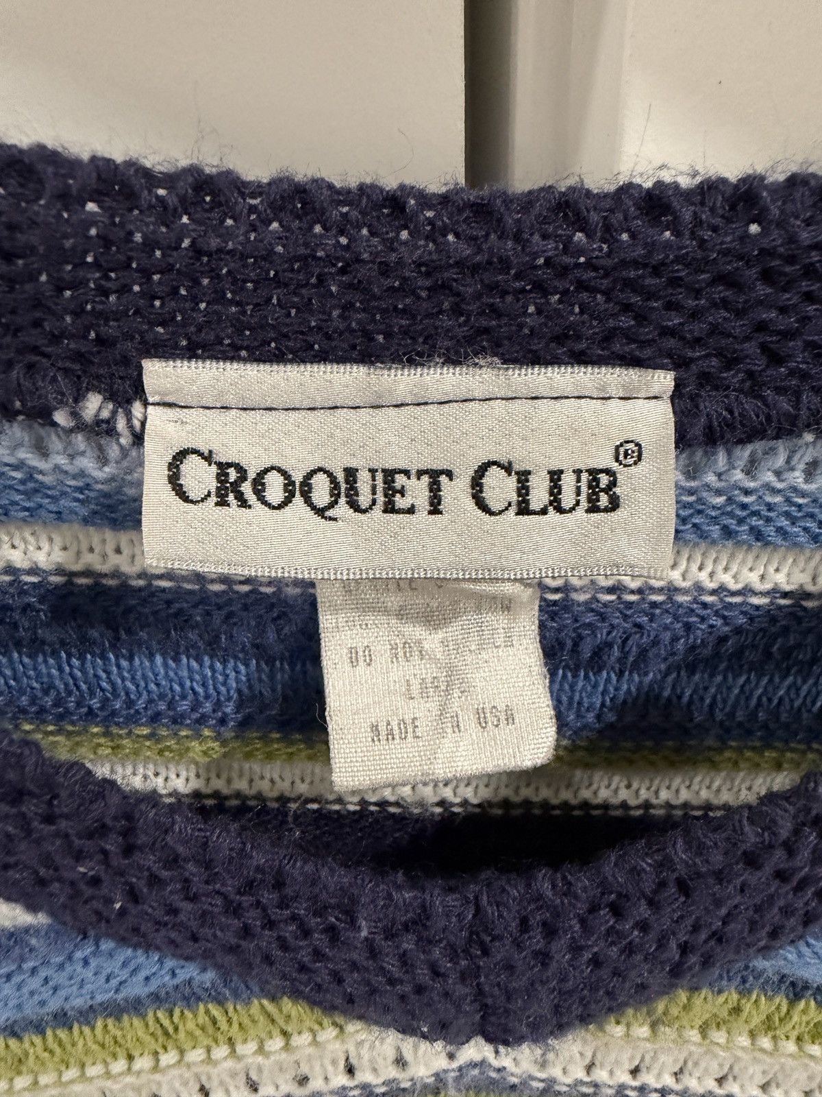 Other Vintage Croquet Club Women Striped Knit Sweater Made In USA Size L / US 10 / IT 46 - 3 Thumbnail