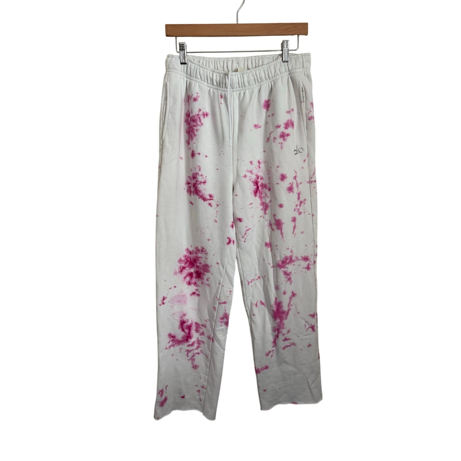 Alo Yoga Alo Accolade Sweatpants M Custom Pink Splatter Straight Leg Size 30" / US 8 / IT 44 - 1 Thumbnail