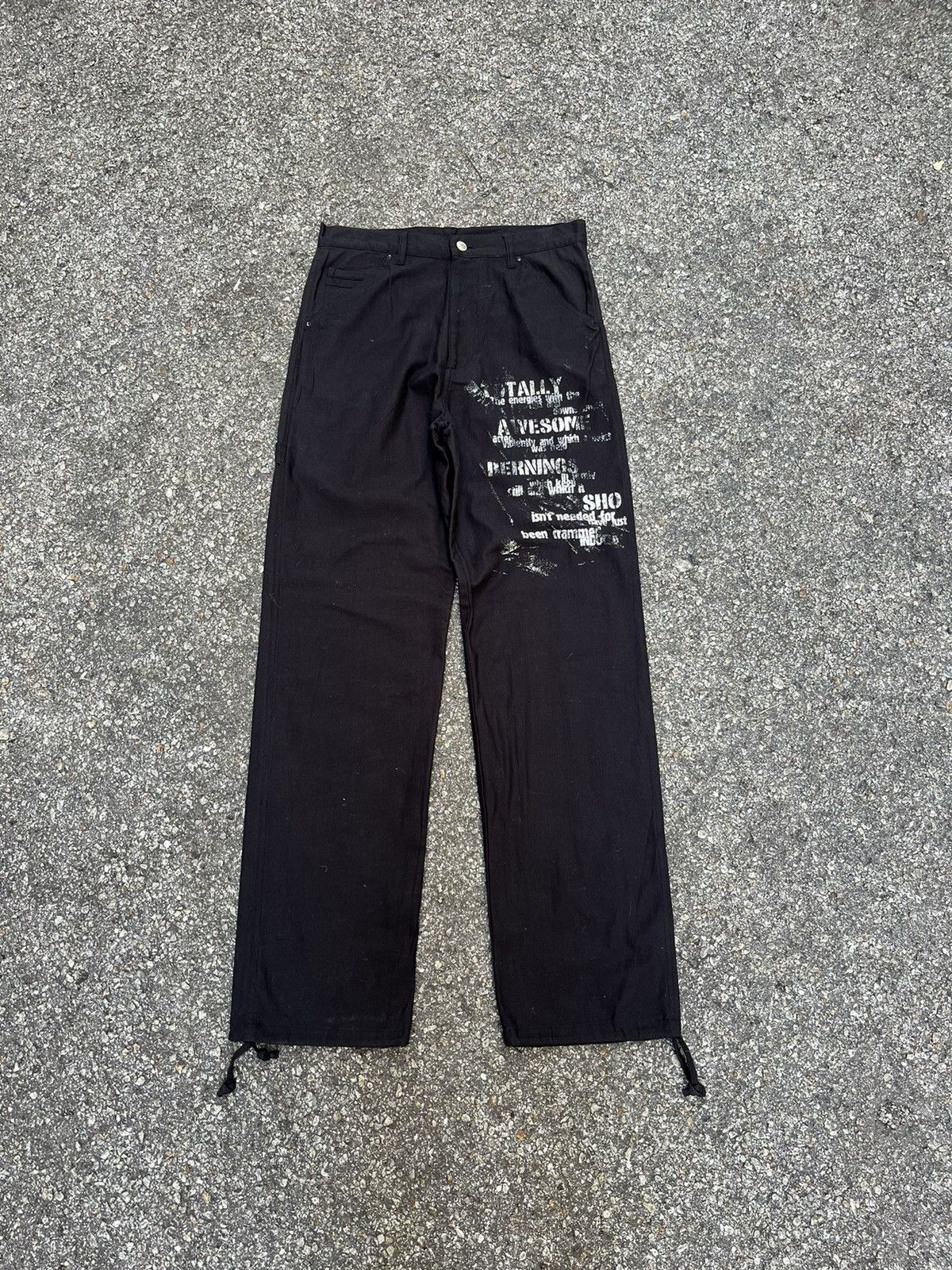 Japanese Brand Bernings Sho Punk Art Black Pants Size US 31 - 1 Thumbnail