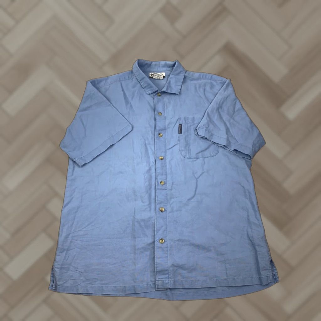 Vintage Columbia Short Sleeve Button Up Shirt Blue Large Casual Mens Shirt Button-Down Collar Buttons Outdoor Classic Fish 1990s? Size US L / EU 52-54 / 3 - 1 Thumbnail