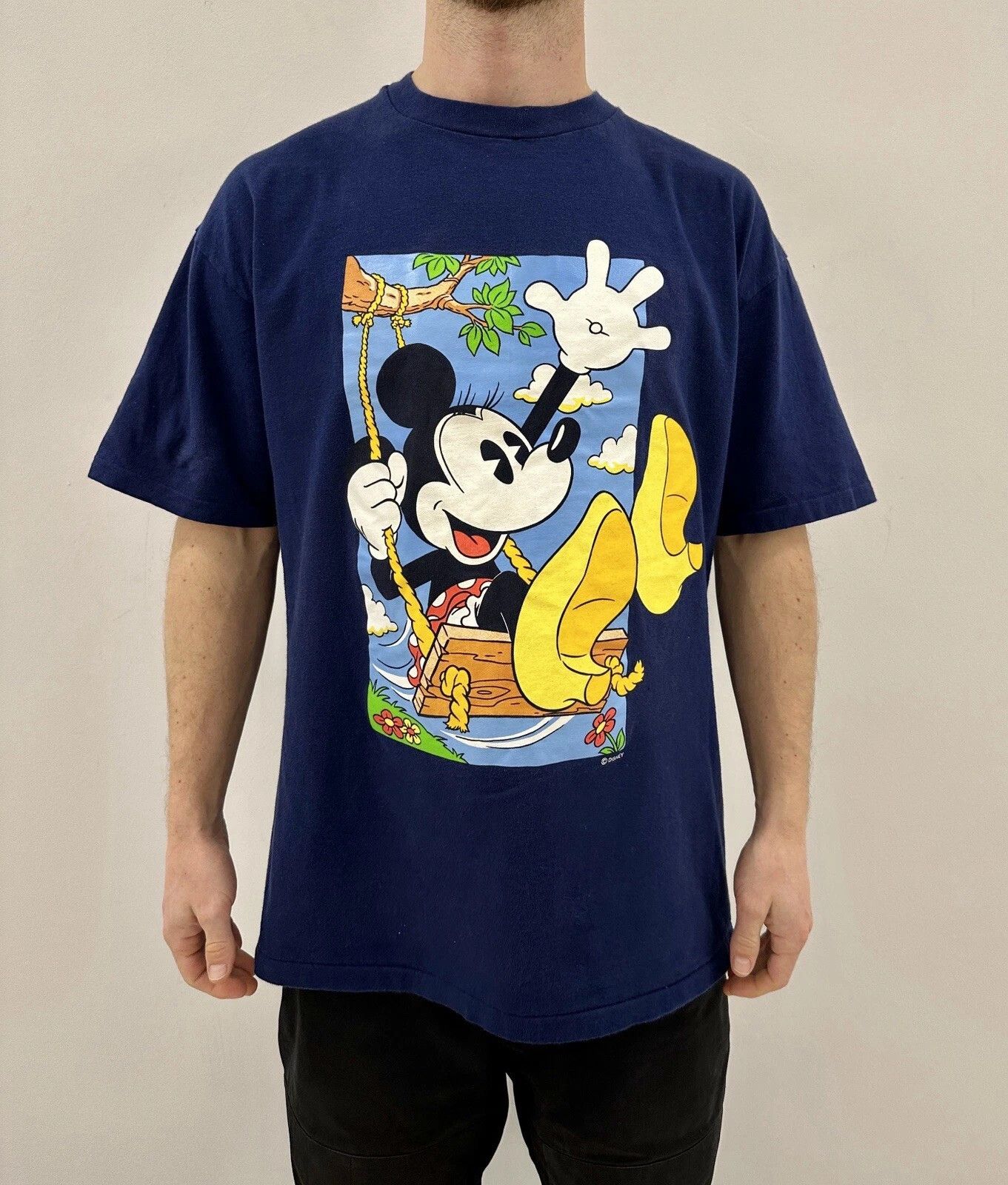 Hanes Vintage Hanes 1990s Shirt Mickey Mouse Disney Single Stitch Size US XL / EU 56 / 4 - 1 Thumbnail