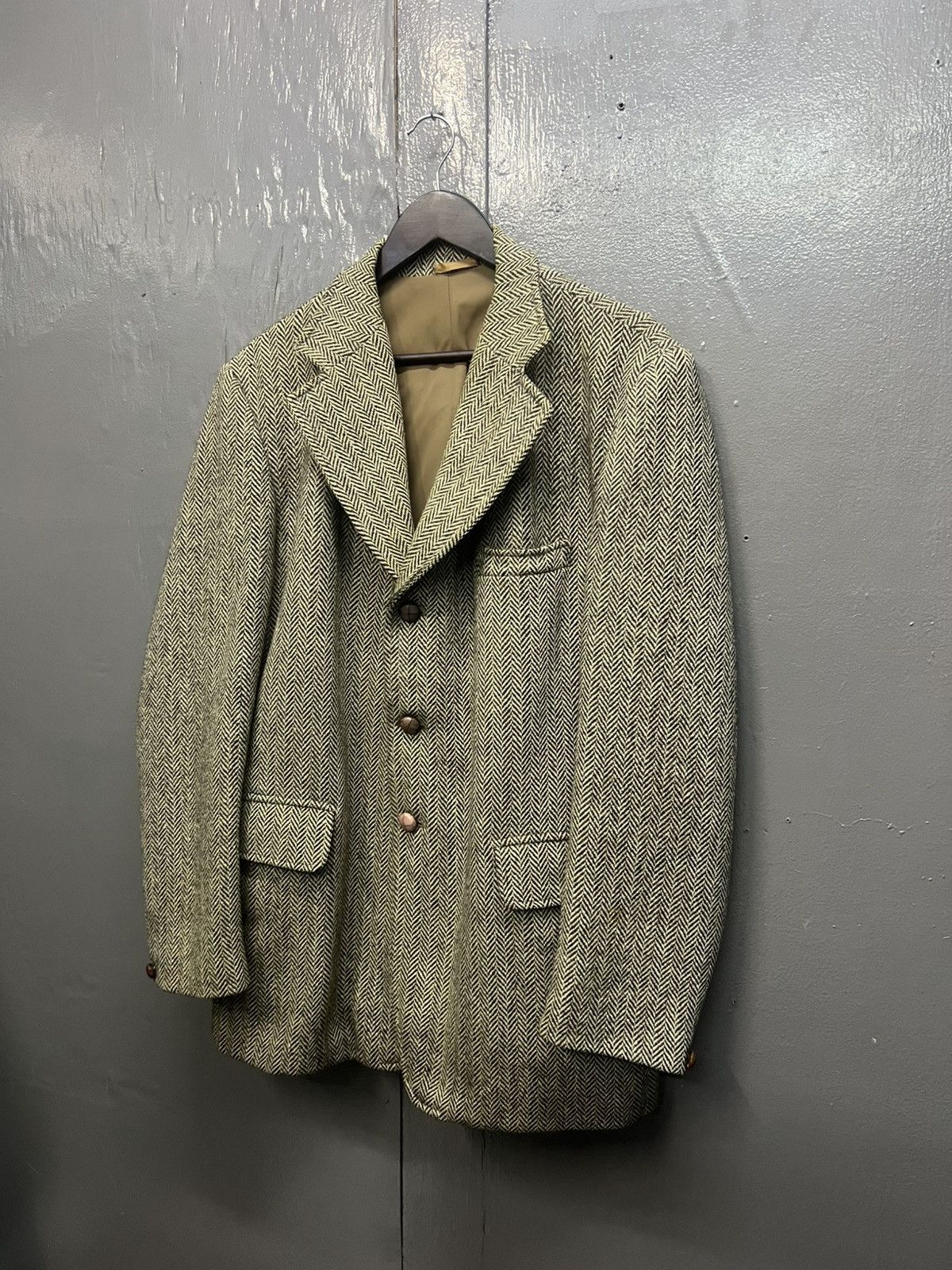 Harris Tweed Harris Tweed Herringbone Twill Hand Wooven Wool Blazers Size 44L - 2 Thumbnail