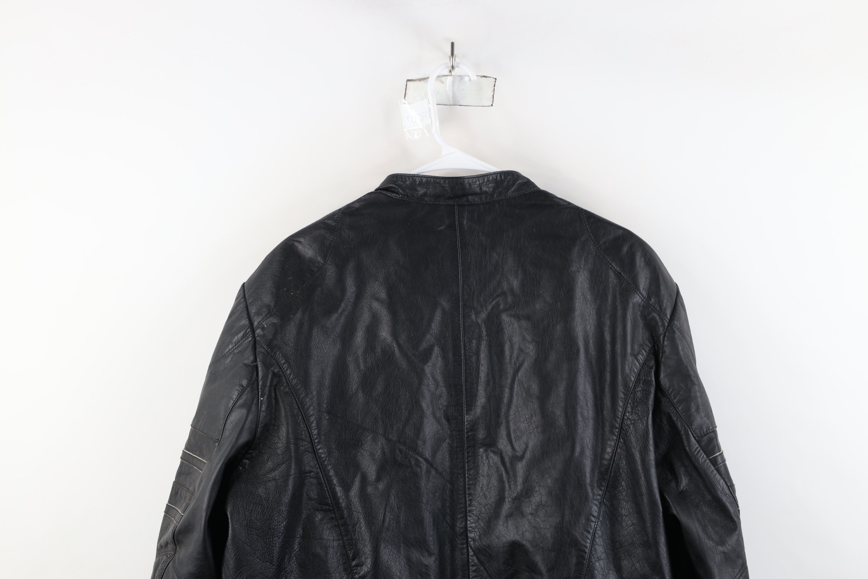 Vintage Vintage 90s Streetwear Leather Cafe Racer Bomber Jacket Size US L / EU 52-54 / 3 - 14 Thumbnail
