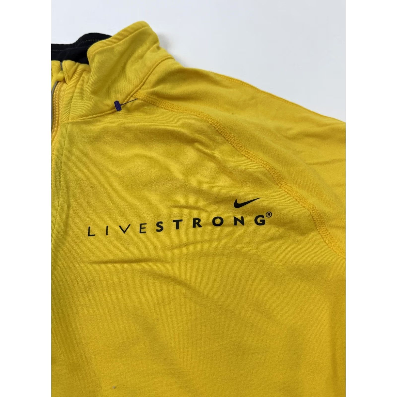 Nike Nike Dri-FIT Pullover Womens Large Yellow 1/4 Zip Long Sleeve Top Size L / US 10 / IT 46 - 4 Thumbnail