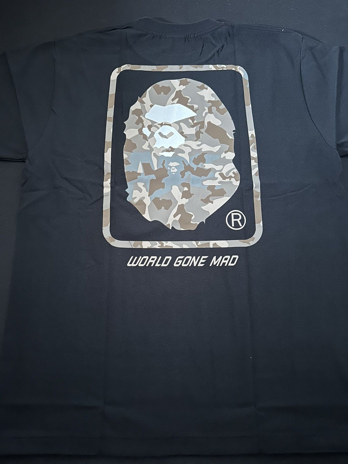 Bape Bape A Bathing Ape Mad Face Sand Camo Tee Shirt Size M New