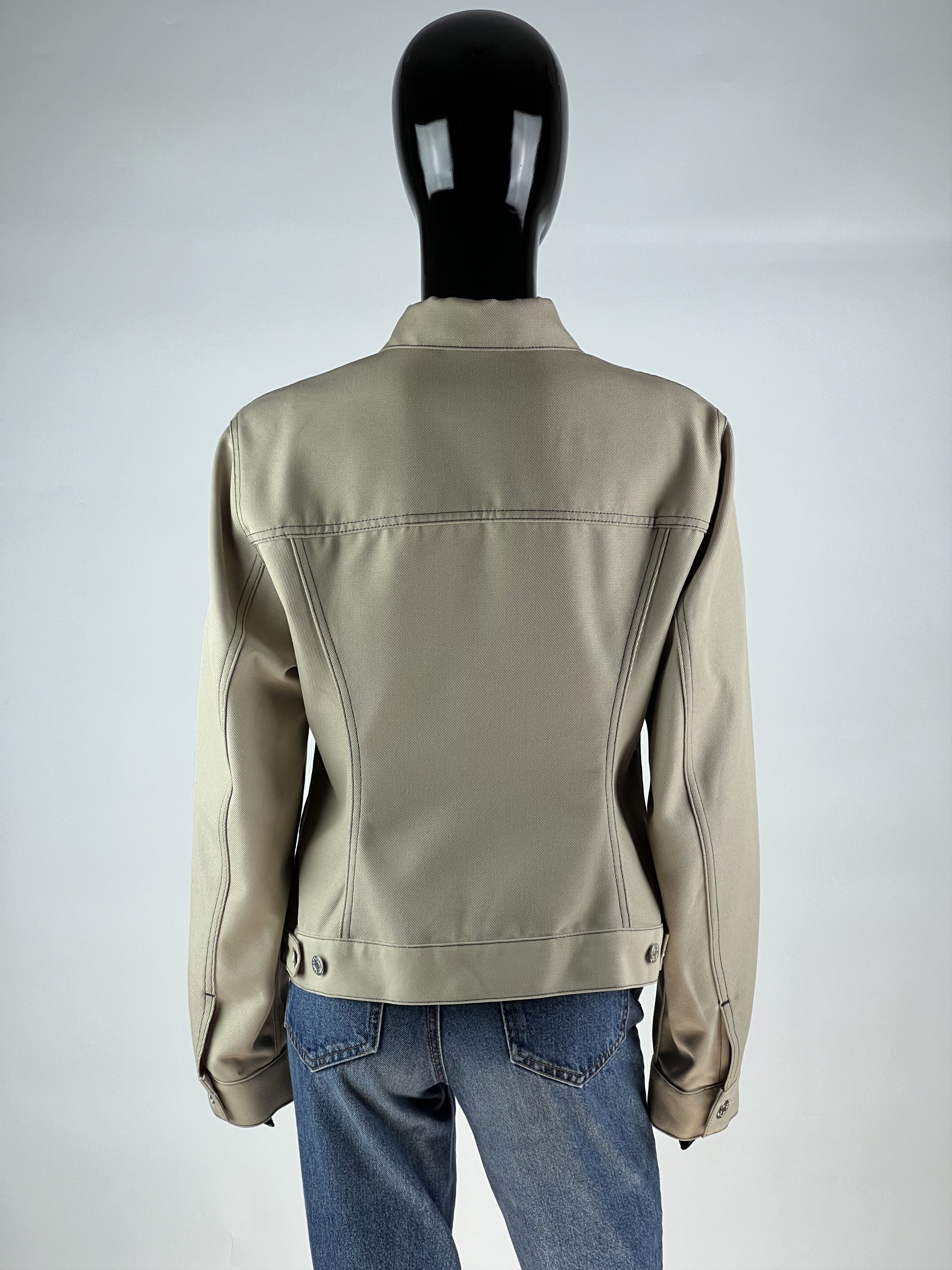 Helmut Lang Helmut Lang Women's Beige Denim Jacket Size L Size M / US 6-8 / IT 42-44 - 3 Thumbnail