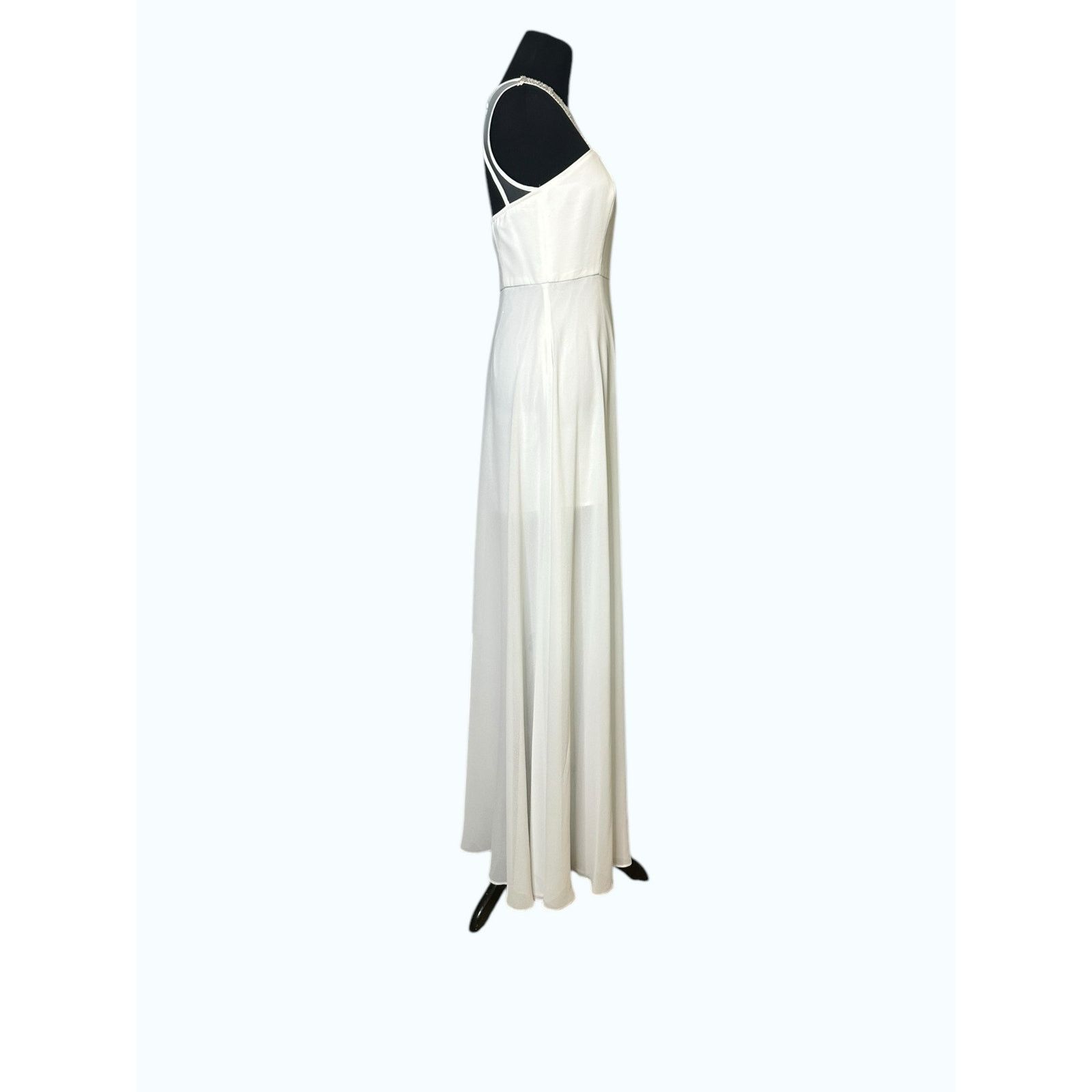 GB GB white neck embellished detail long wedding dress size S Size S / US 4 / IT 40 - 18 Thumbnail