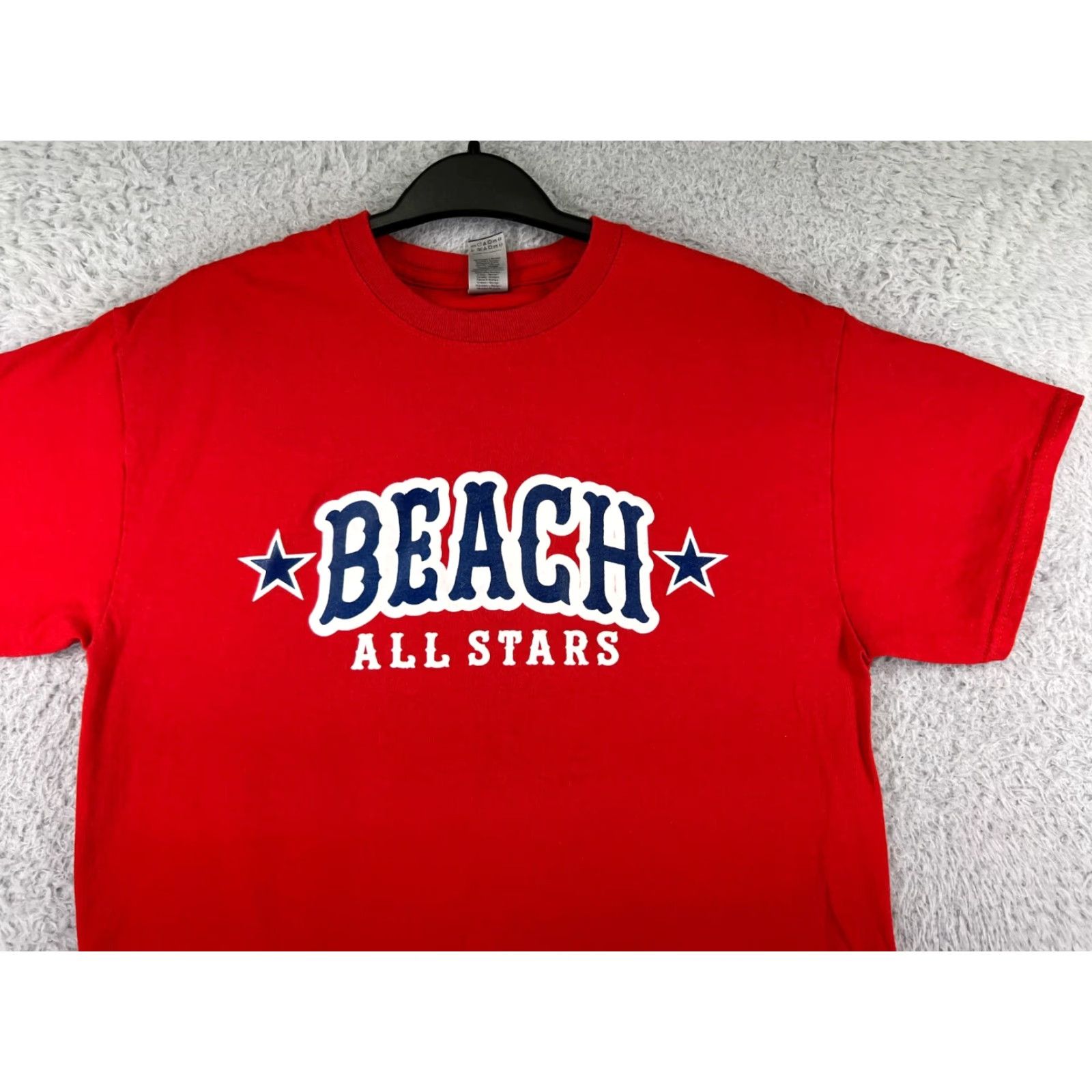 Gildan Beach All Stars Shirt Mens Medium Red East Long Beach Pony 2021 Baseball Crew Size US M / EU 48-50 / 2 - 6 Thumbnail