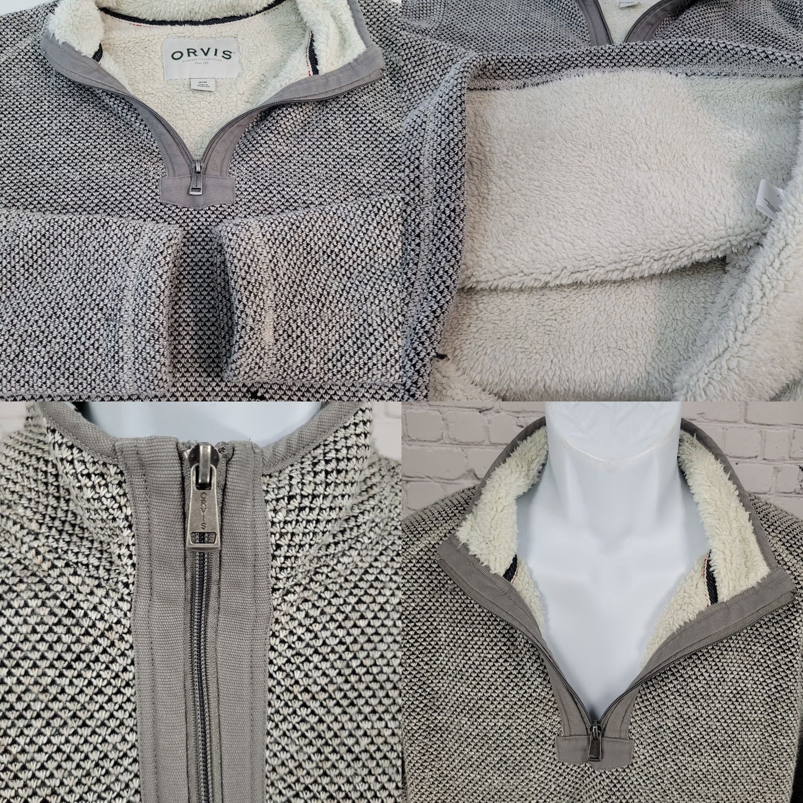Orvis Orvis Grey Classic Collection Sherpa Lined 1/4 Zip Pullover Jacket Size M Men Medium Size US M / EU 48-50 / 2 - 8 Thumbnail