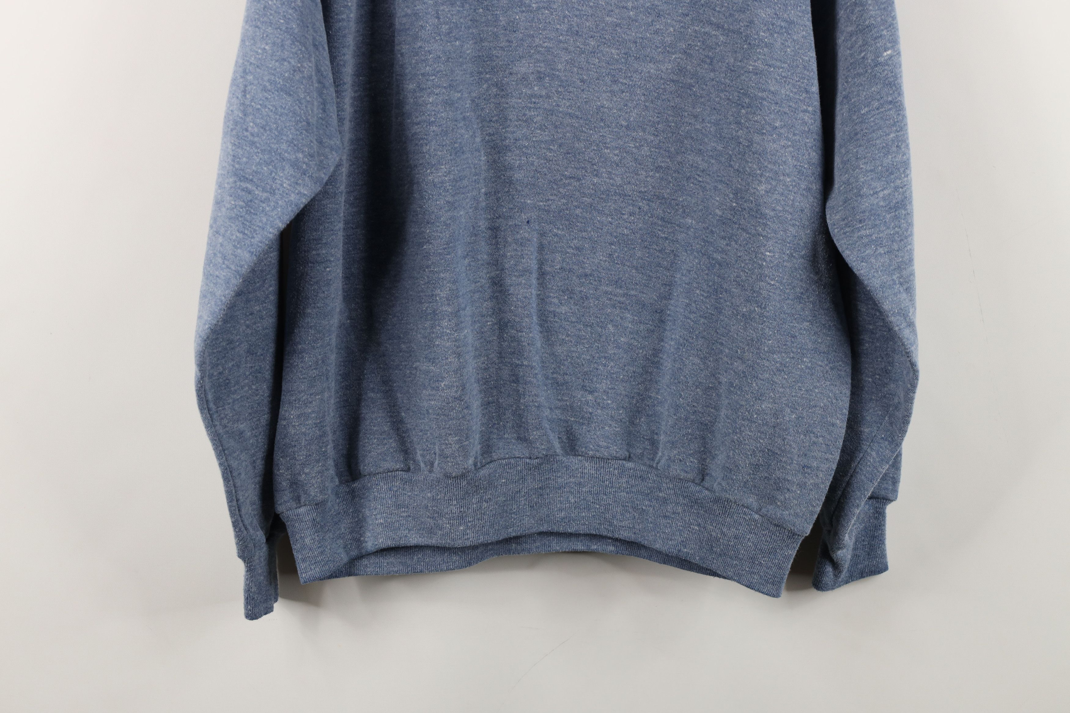 Vintage Vintage 60s 70s Streetwear Turtleneck Sweatshirt Blue USA Size XL / US 12-14 / IT 48-50 - 12 Thumbnail
