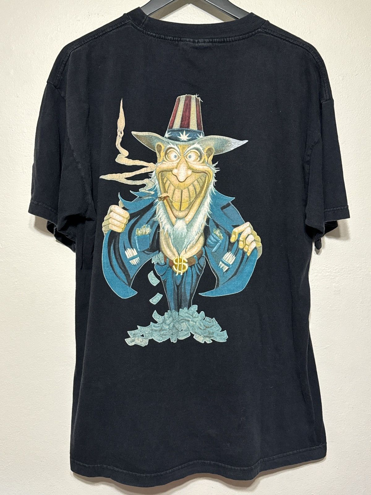 image of Vintage Thc Dealer Uncle Sam Tee Made In Usa Weed Drug Tee in Black, Men's (Size XL)