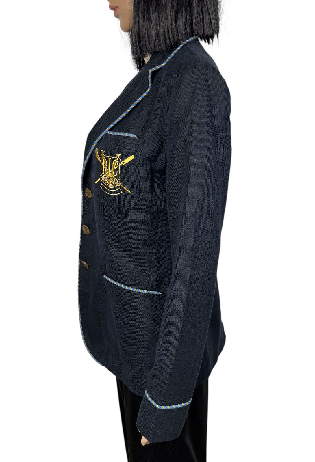 Ralph Lauren Ralph Lauren Linen-Cotton Club Blazer Embroidered Logo Size M / US 6-8 / IT 42-44 - 6 Thumbnail
