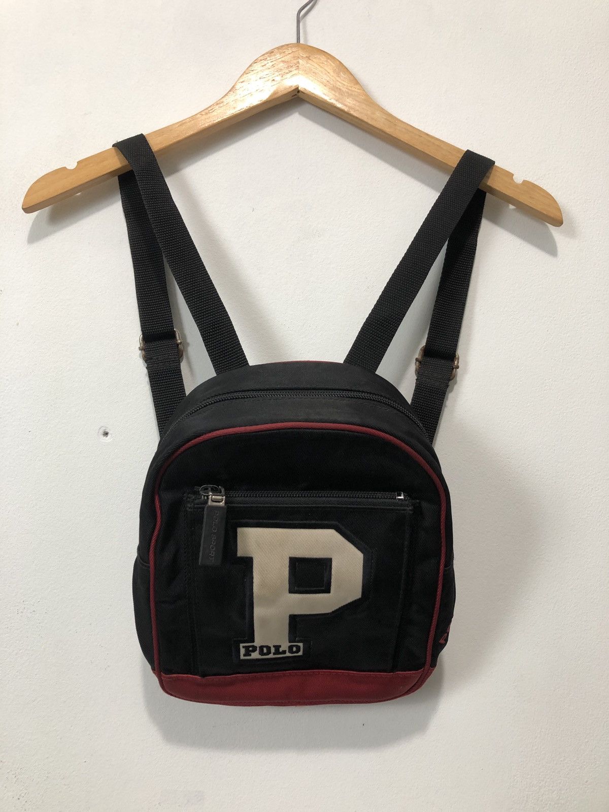 S*d様 90s Polo Ralph Lauren backpack big Polo Ralph Lauren plecak dziecięcy kolor czarny duży gładki