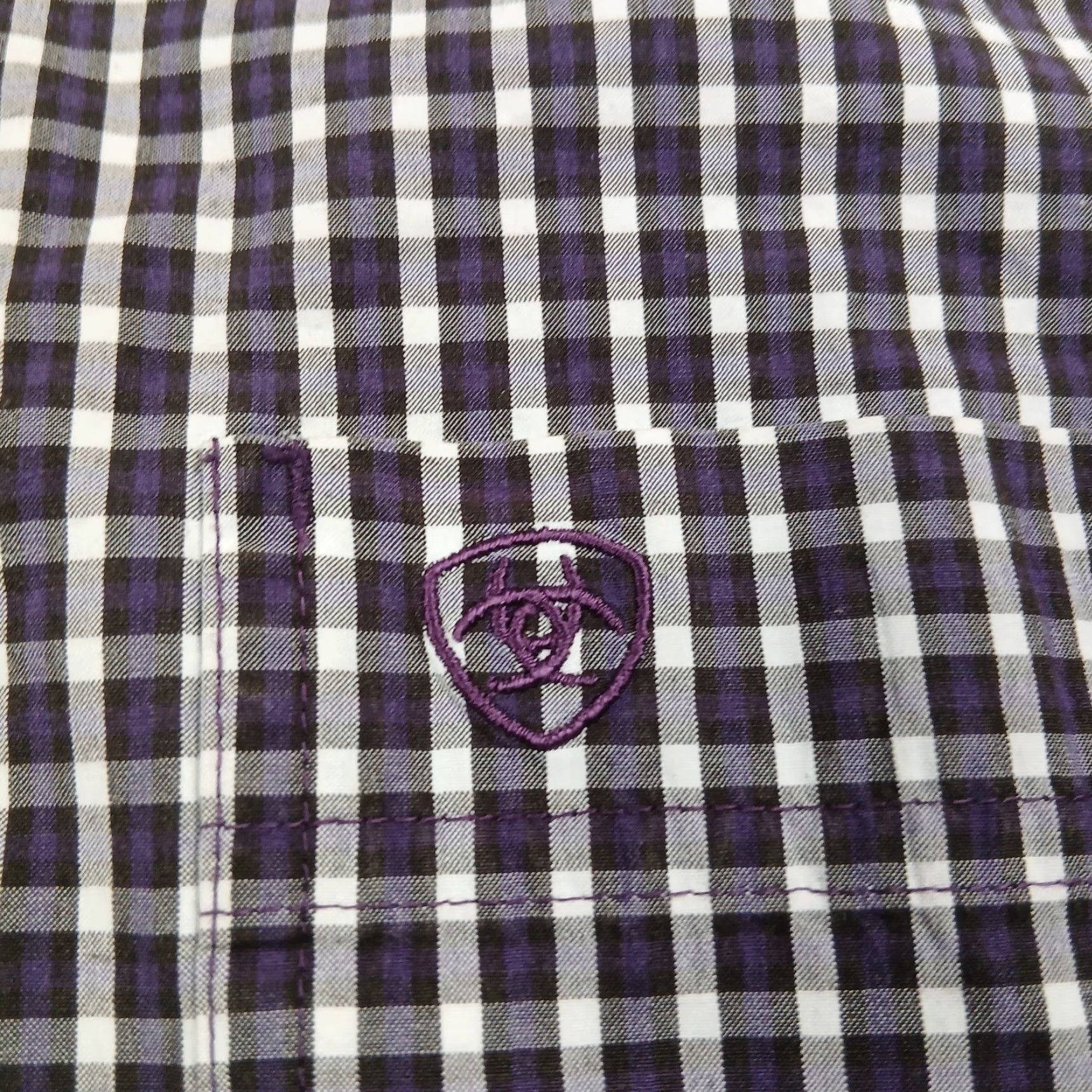Ariat Ariat Pro Series Button-Up Shirt Mens M Purple Check Cowboy Western Shirt Size US M / EU 48-50 / 2 - 4 Thumbnail
